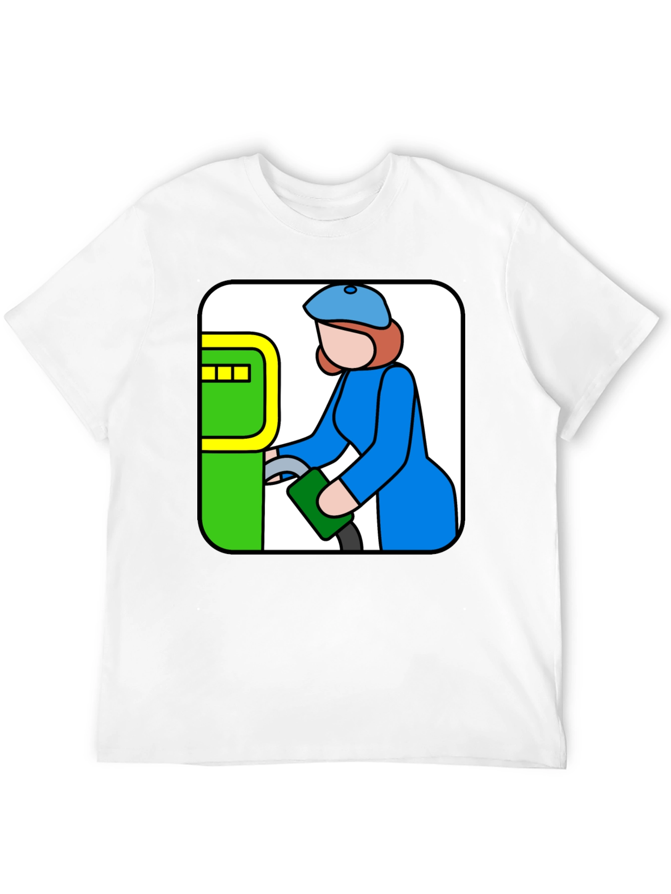 Gas Station Attendant Graphic Tee - Black Cotton T-Shirt