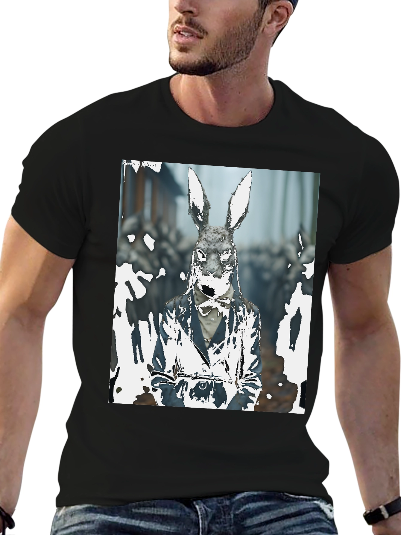 Rabbit Gentleman Graphic T-Shirt