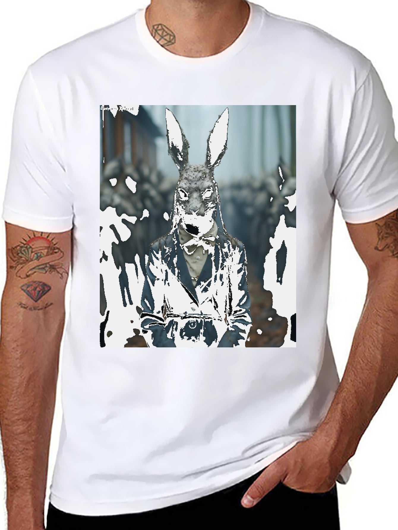 Rabbit Gentleman Graphic T-Shirt