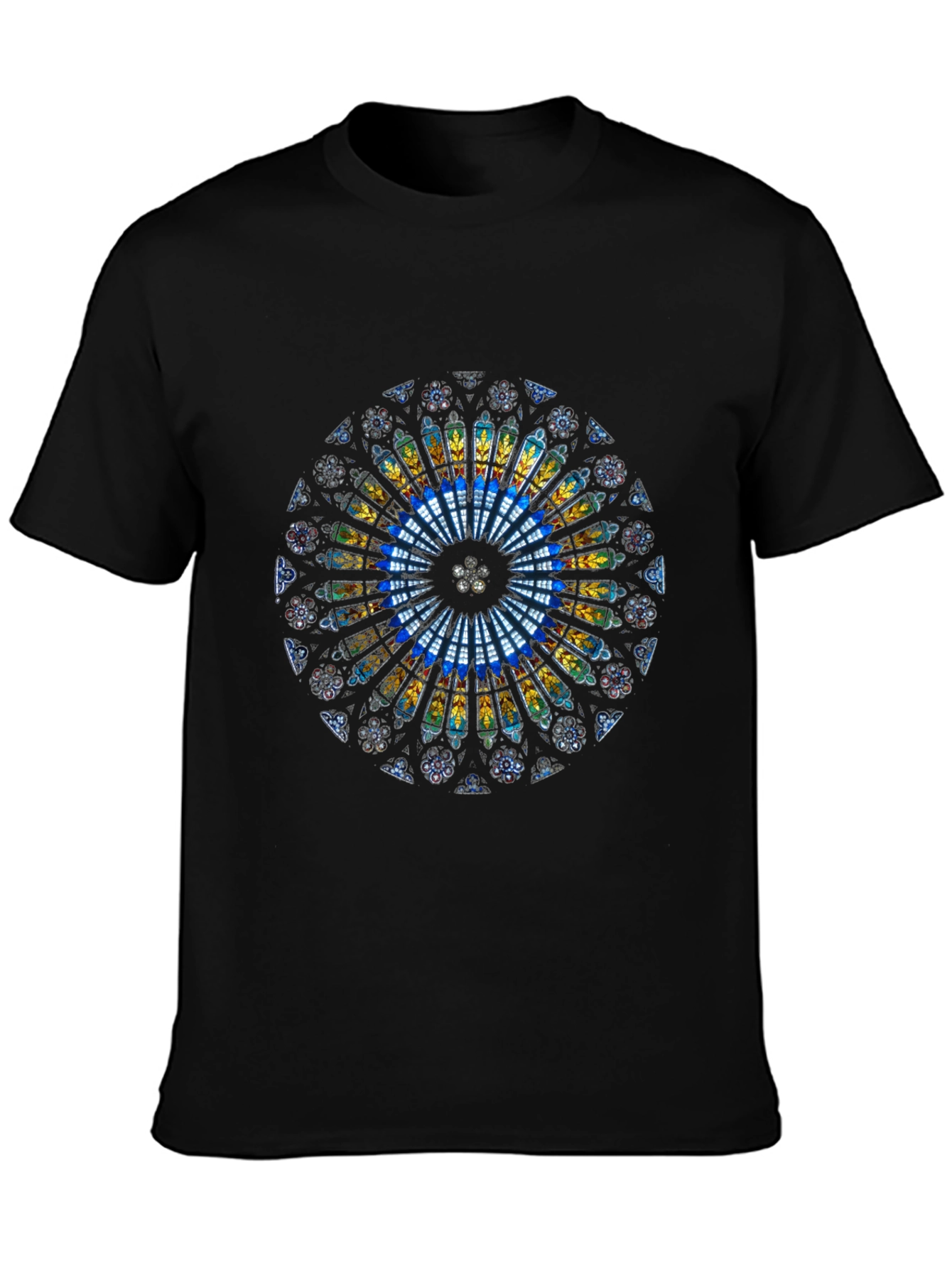 Stained Glass Rose Window Graphic T-Shirt