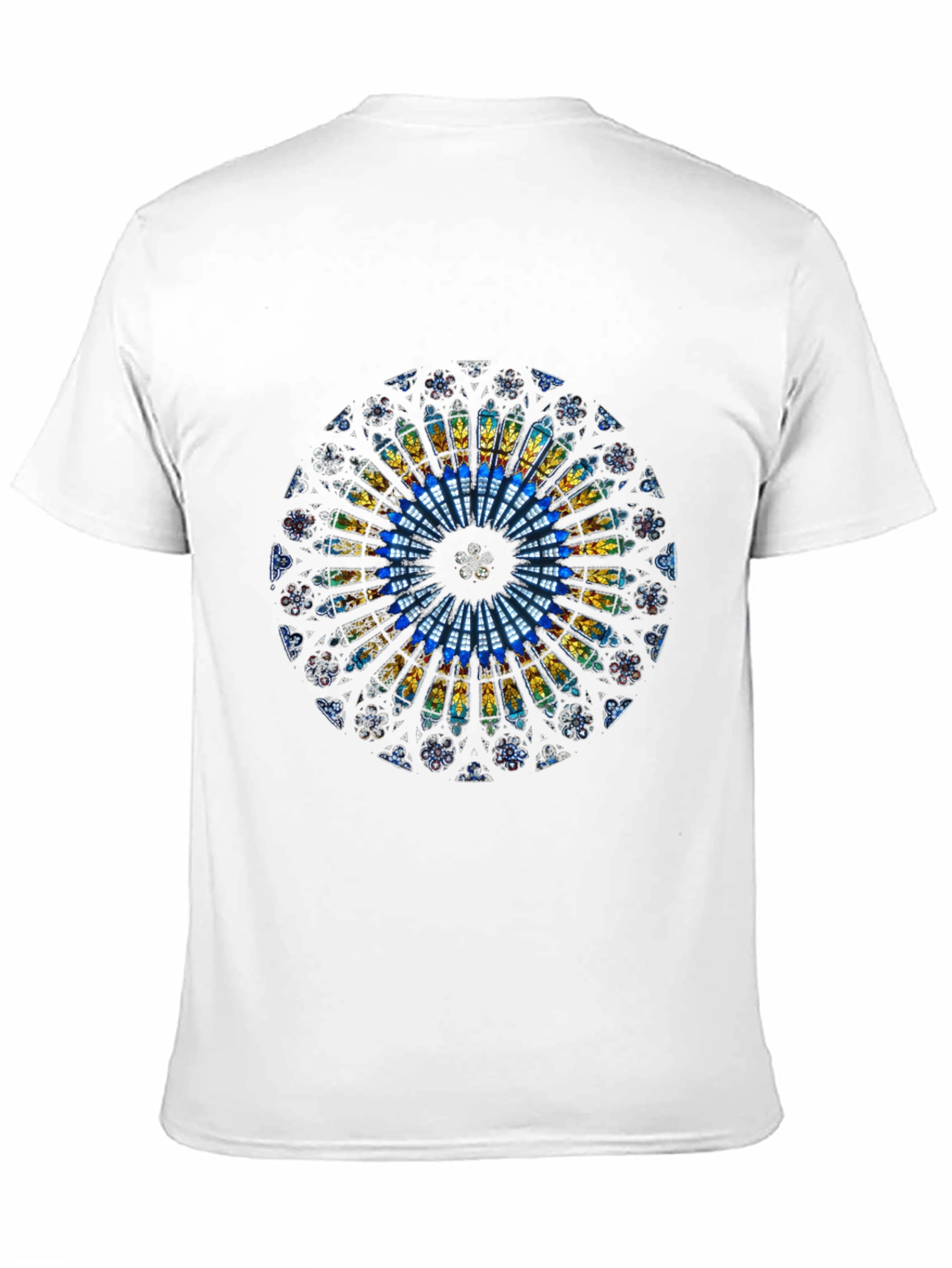 Stained Glass Rose Window Graphic T-Shirt
