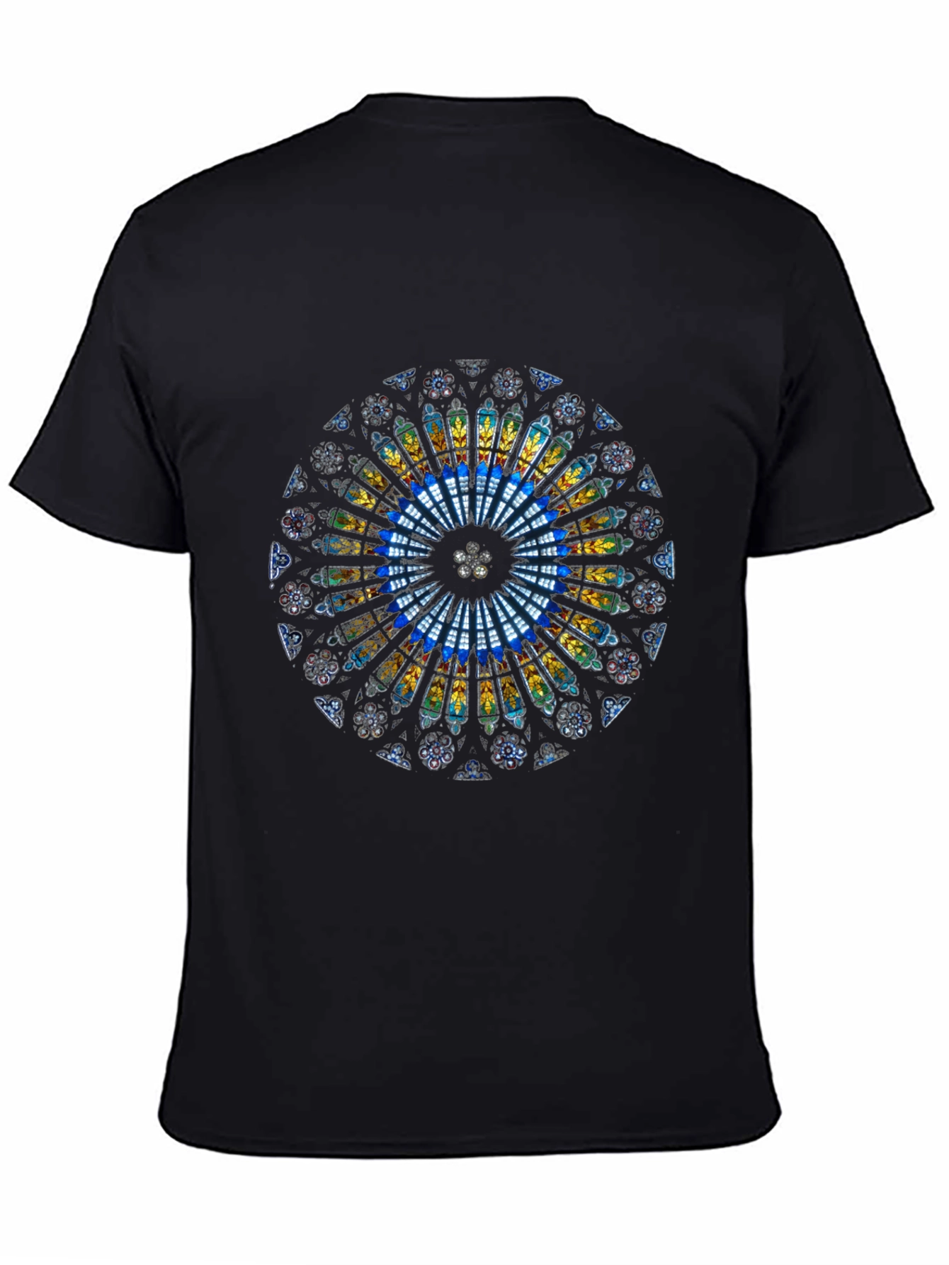 Stained Glass Rose Window Graphic T-Shirt