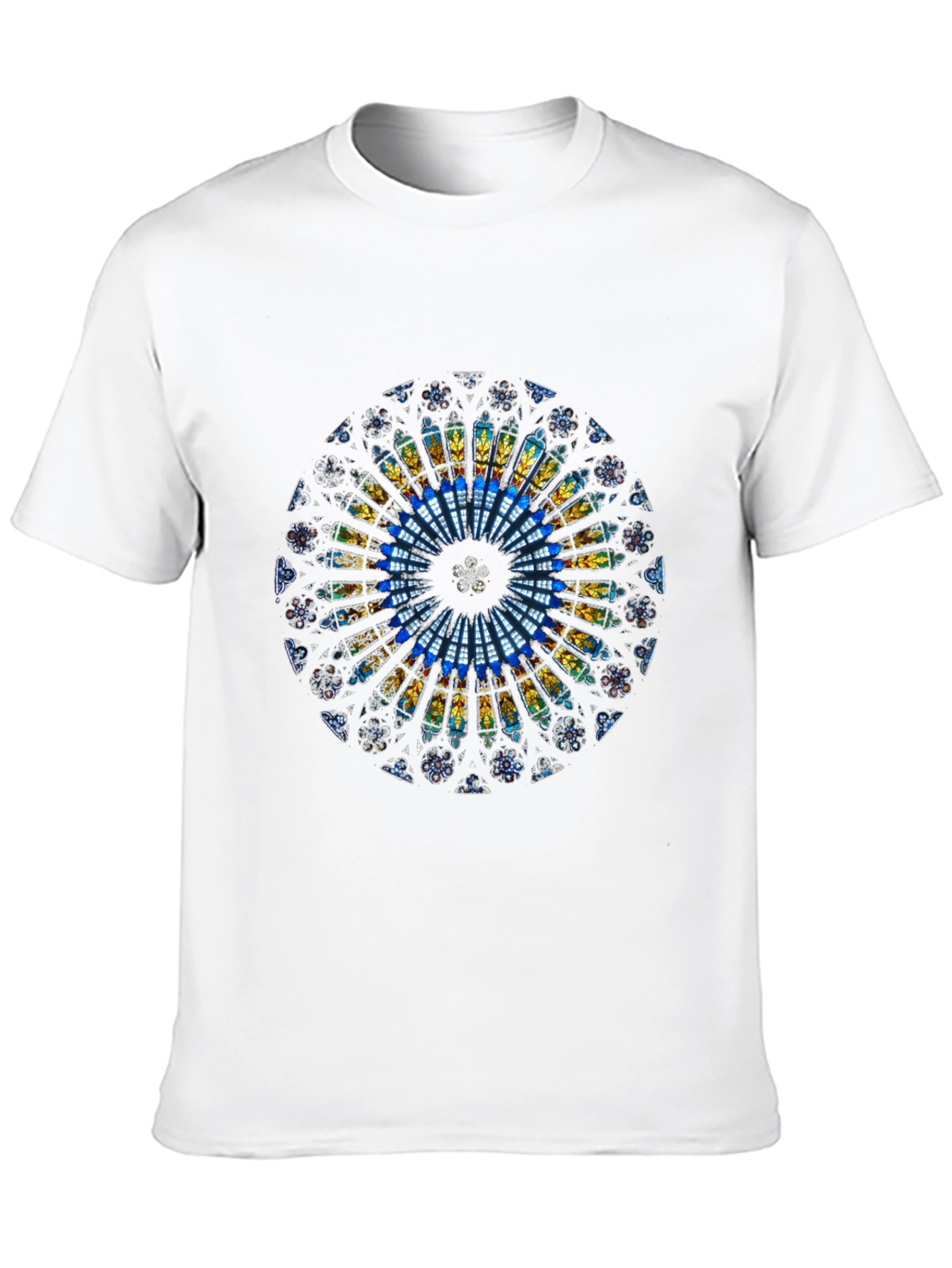Stained Glass Rose Window Graphic T-Shirt