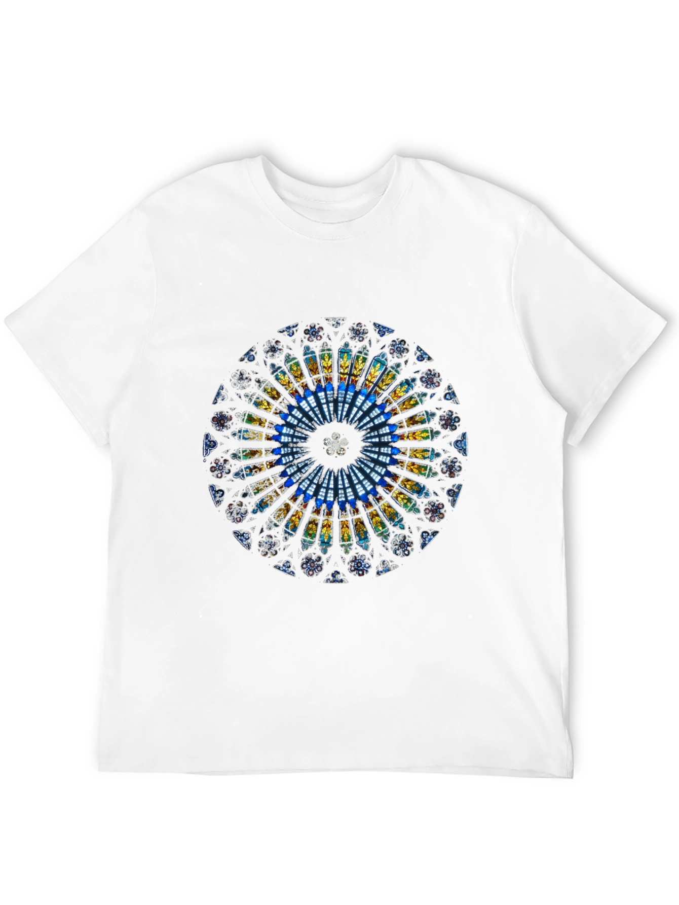 Stained Glass Rose Window Graphic T-Shirt