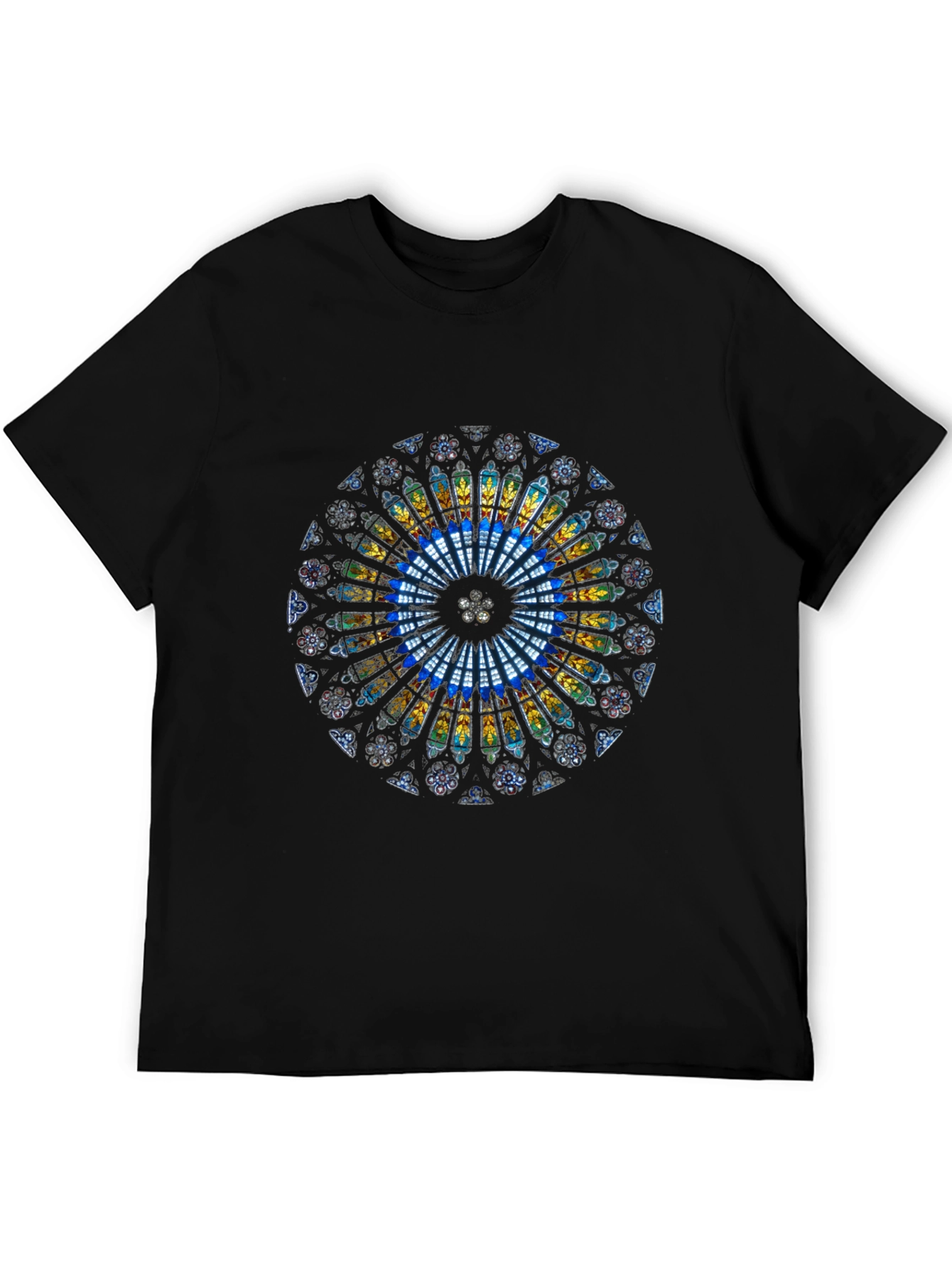 Stained Glass Rose Window Graphic T-Shirt