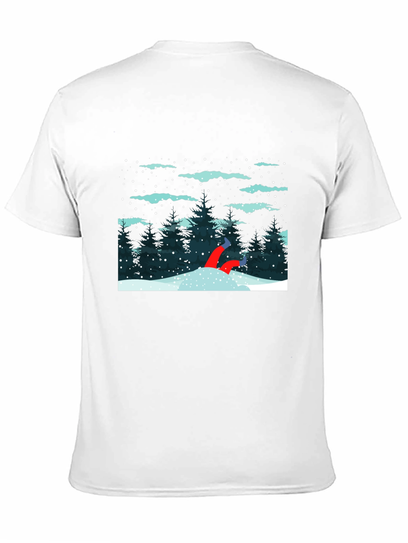 Winter Snow Scene Black T-Shirt