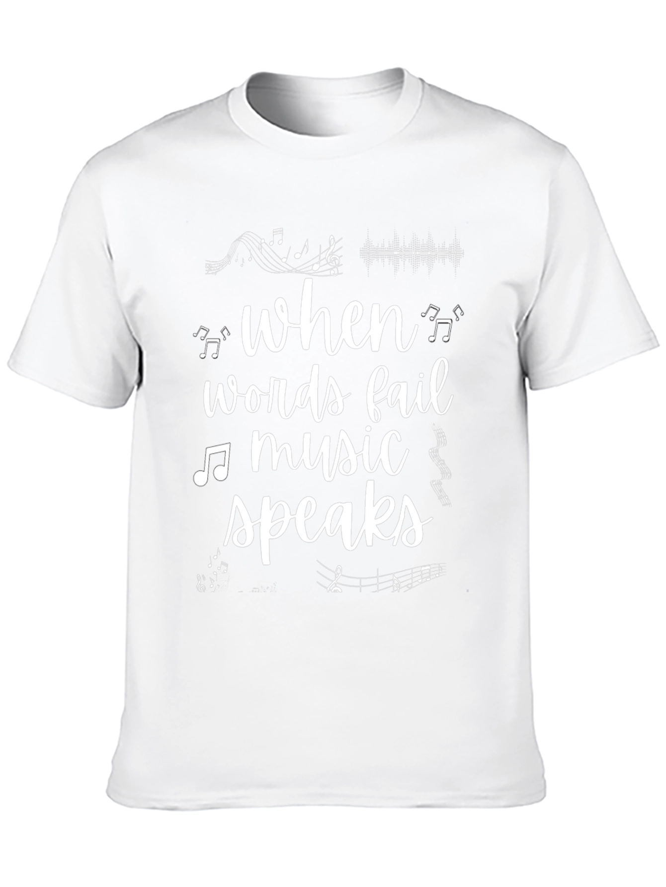 Music Speaks Graphic Tee - Black Cotton Comfort