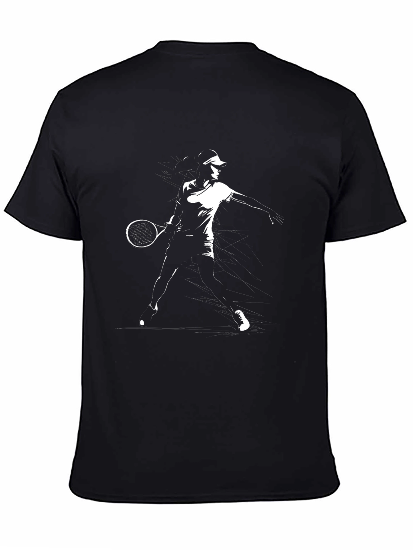 Tennis Player Graphic Tee - Black