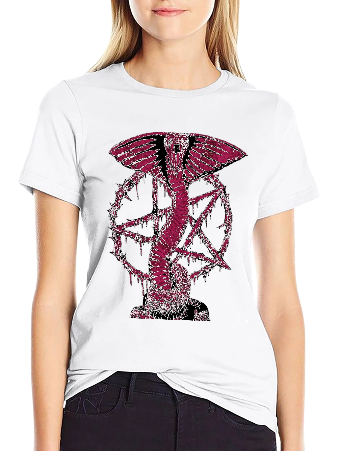 Serpent Star Graphic Tee - Black Cotton