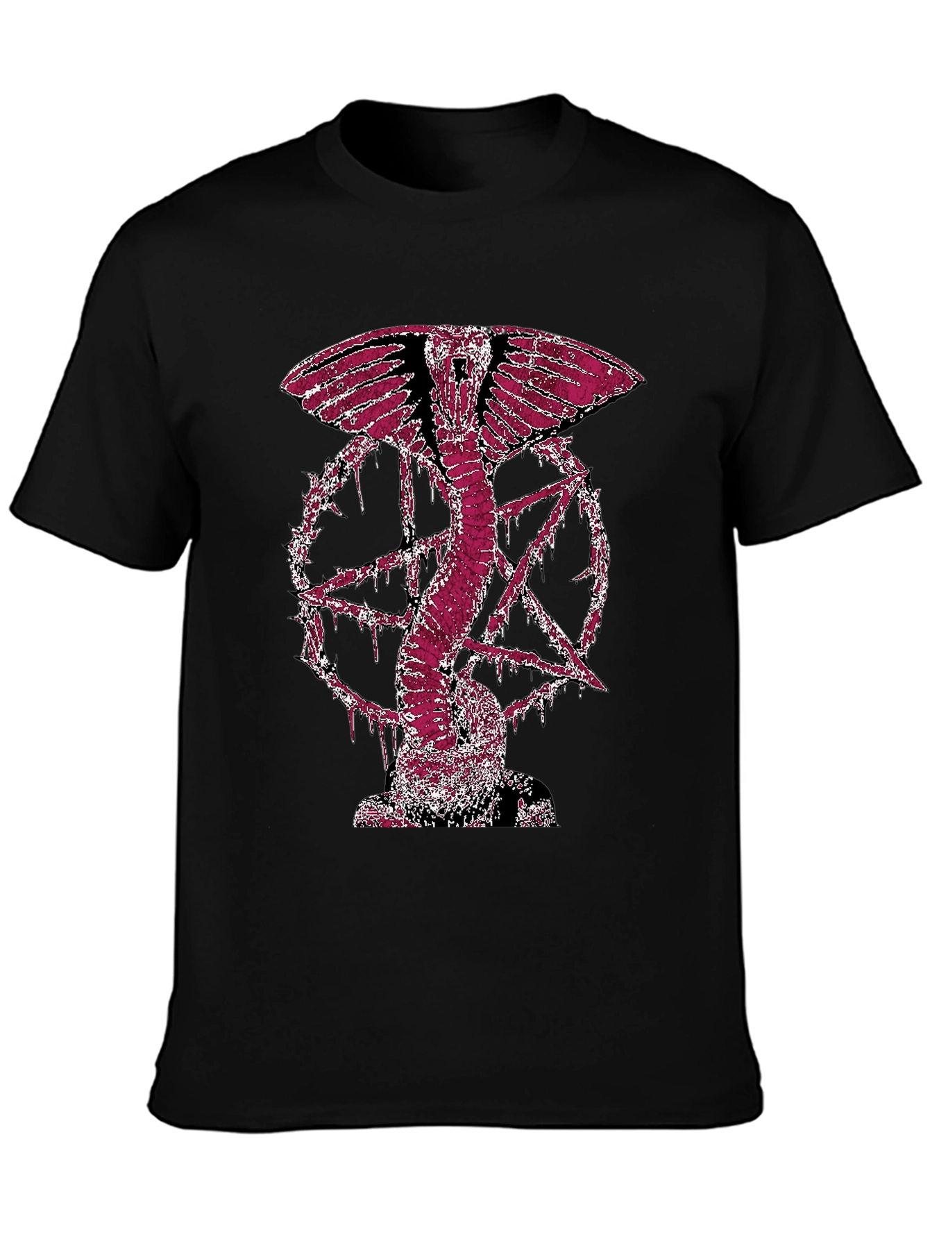Serpent Star Graphic Tee - Black Cotton