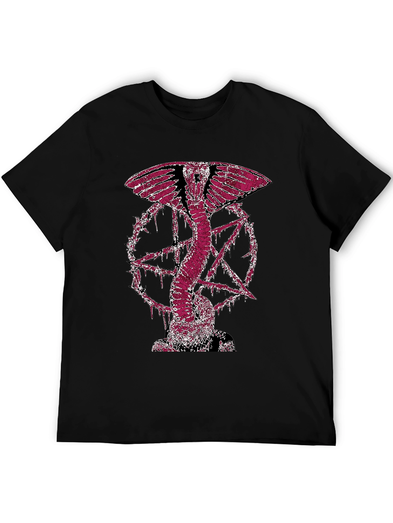 Serpent Star Graphic Tee - Black Cotton
