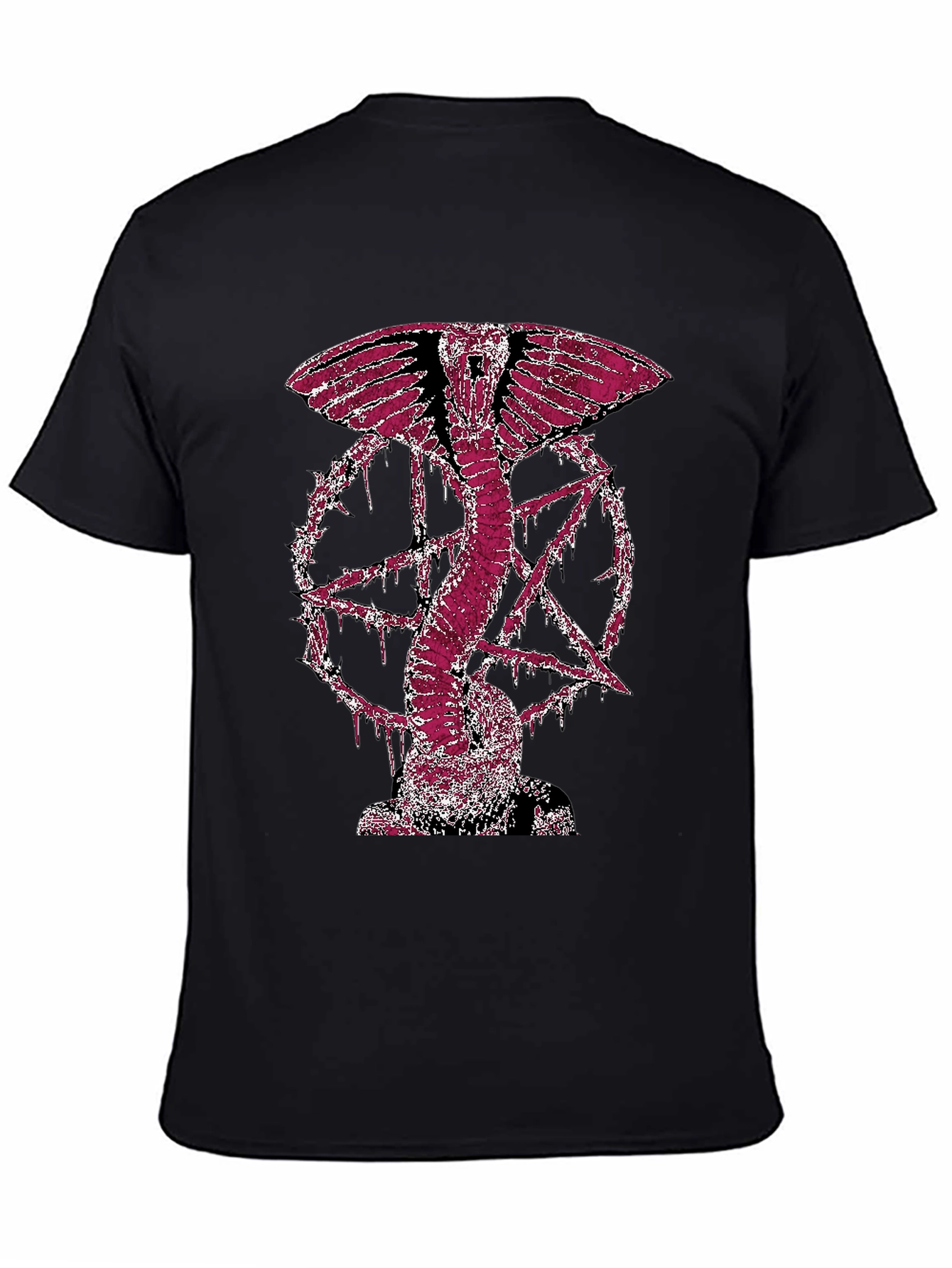 Serpent Star Graphic Tee - Black Cotton