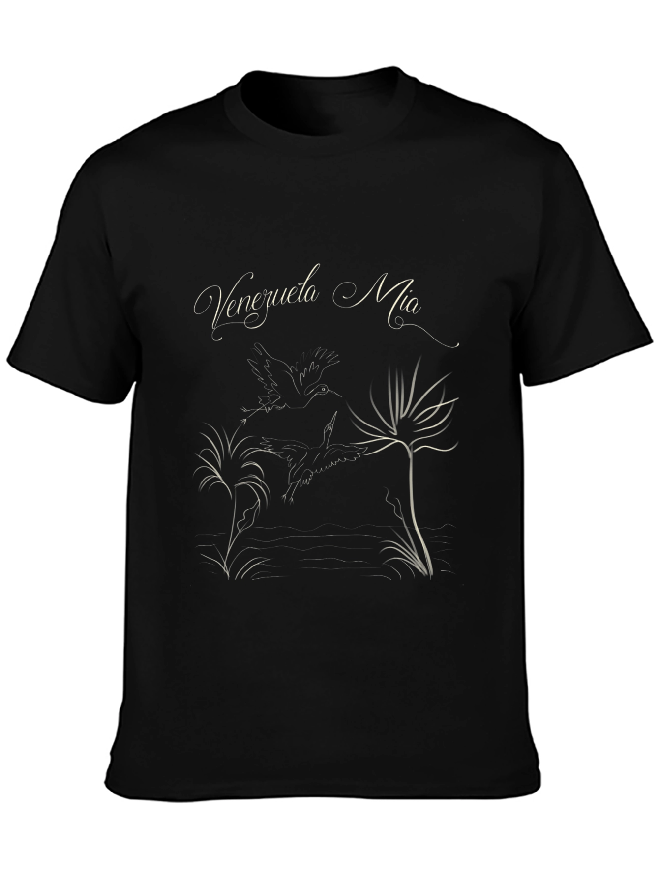 Venezuela Mia Graphic Tee - Black Cotton T-Shirt