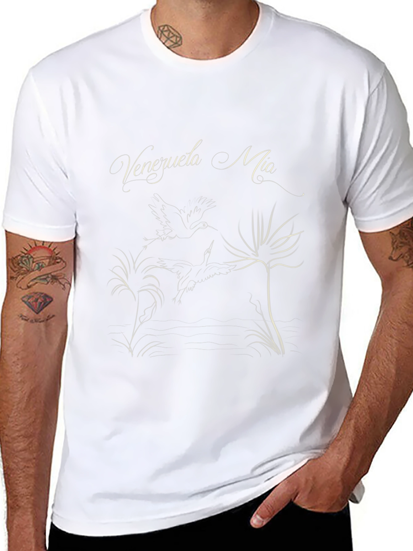 Venezuela Mia Graphic Tee - Black Cotton T-Shirt