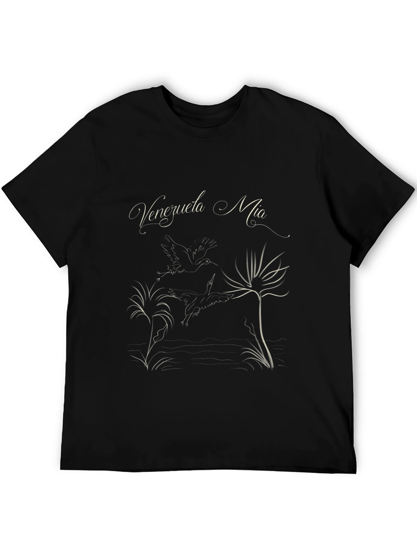 Venezuela Mia Graphic Tee - Black Cotton T-Shirt