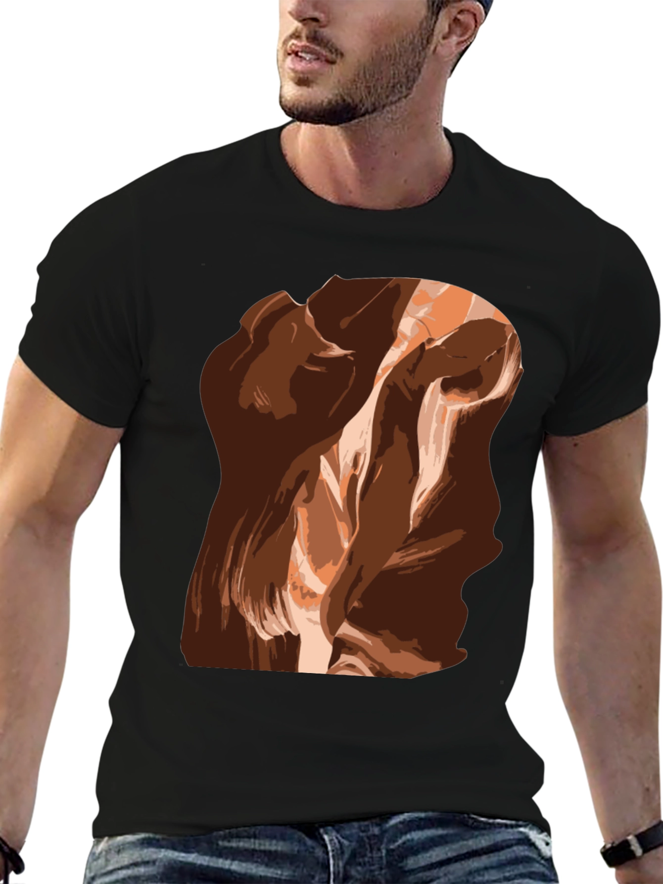 Abstract Canyon Black T-Shirt