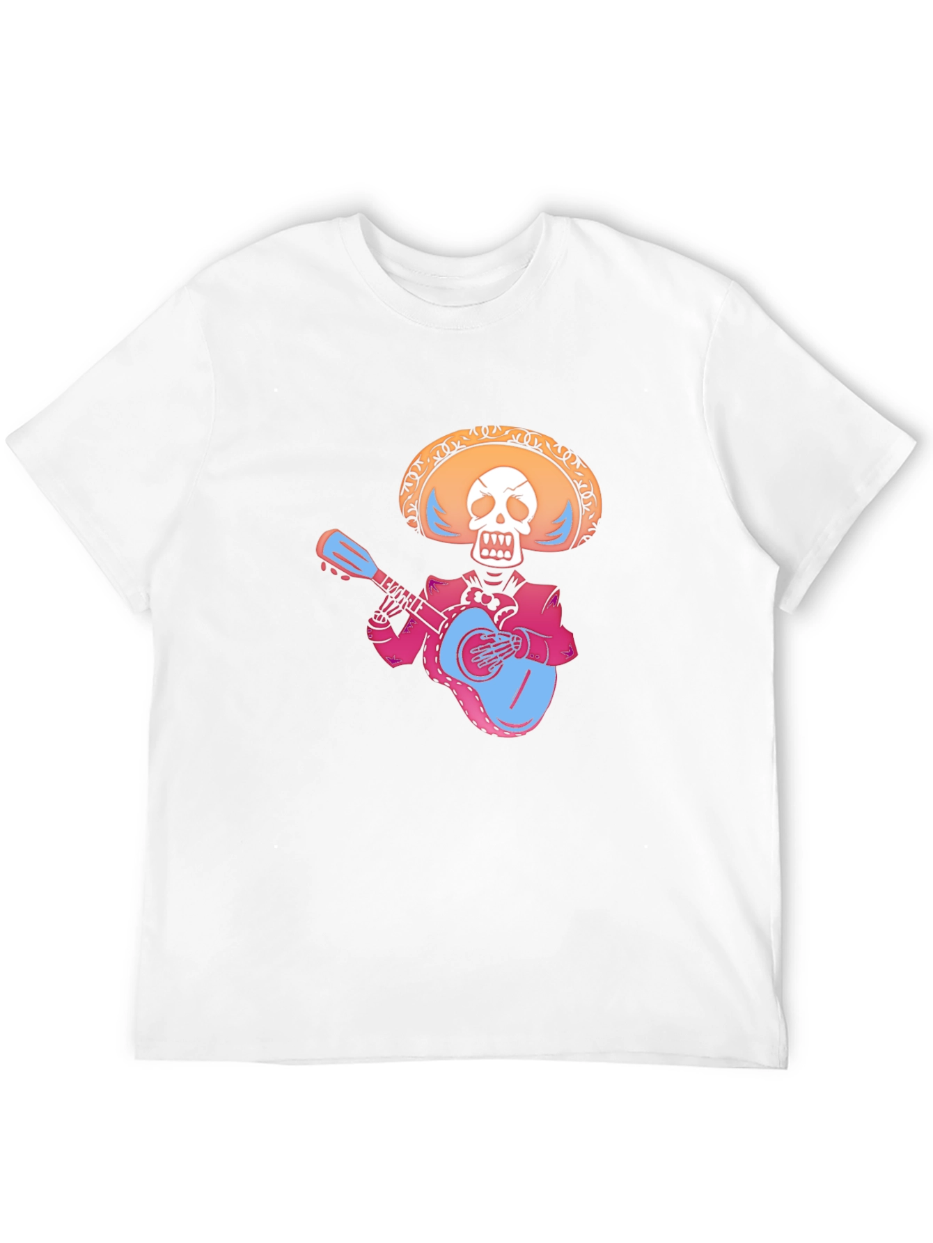 Day of the Dead Skeleton Guitarist Black T-Shirt