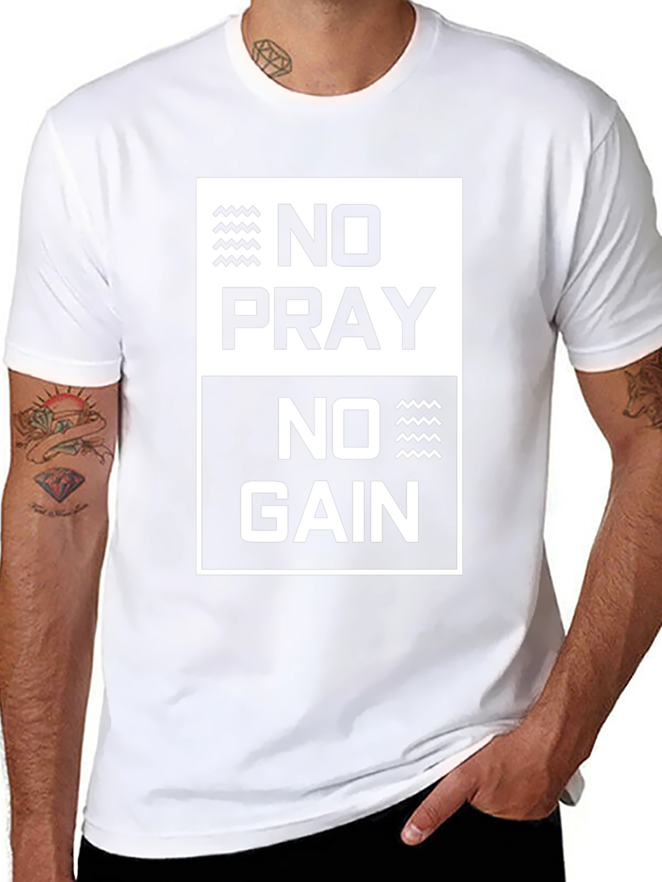 No Pray No Gain Graphic T-Shirt