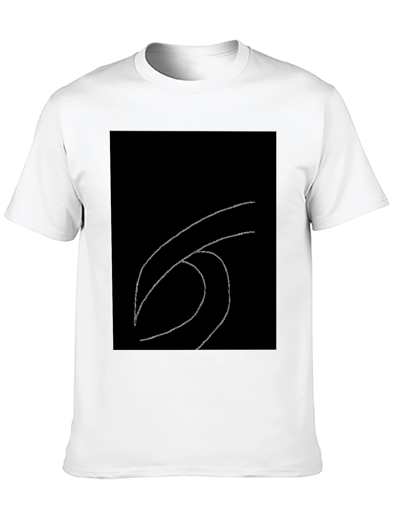 Minimalist Wave Graphic Black T-Shirt