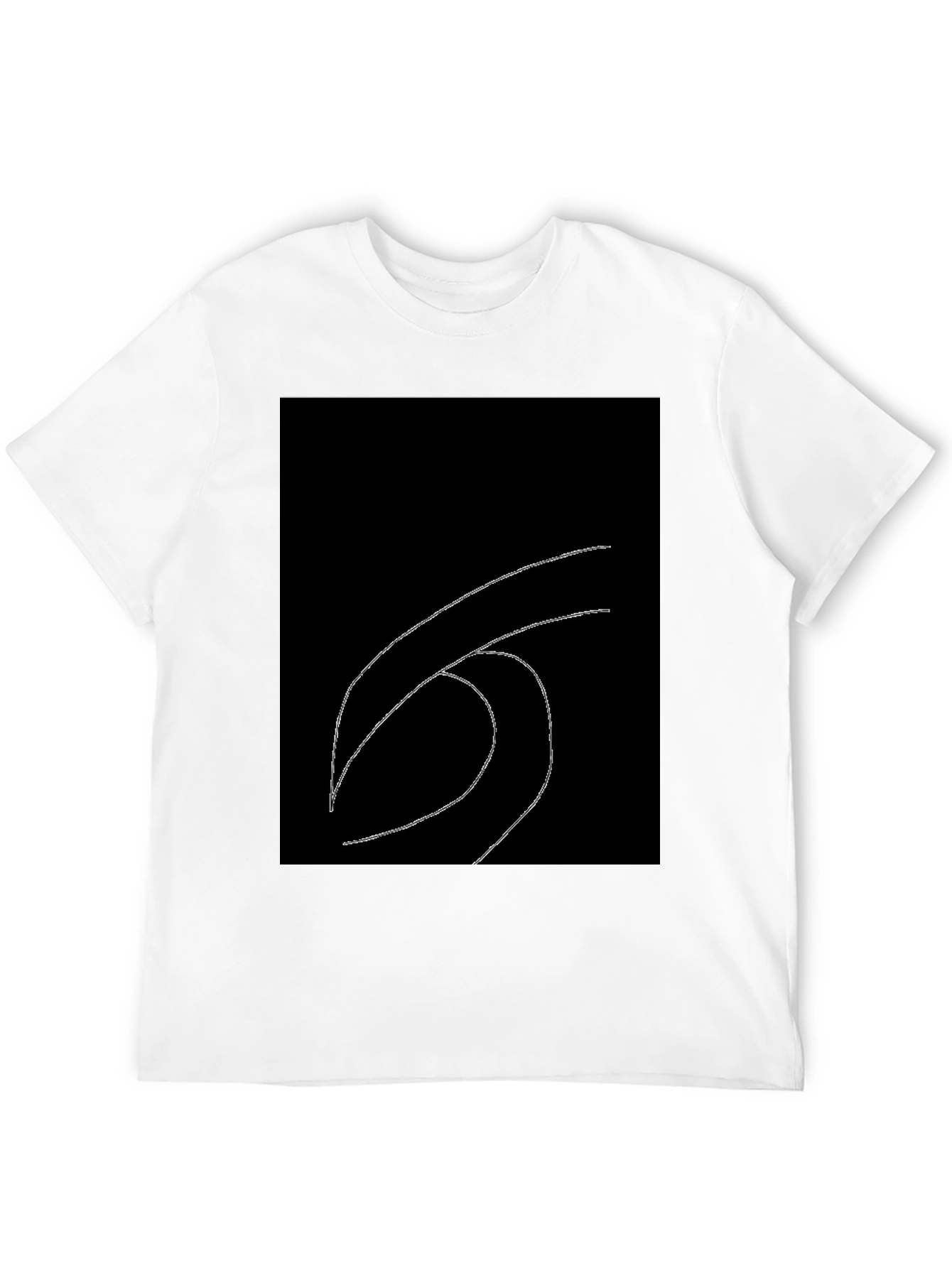 Minimalist Wave Graphic Black T-Shirt