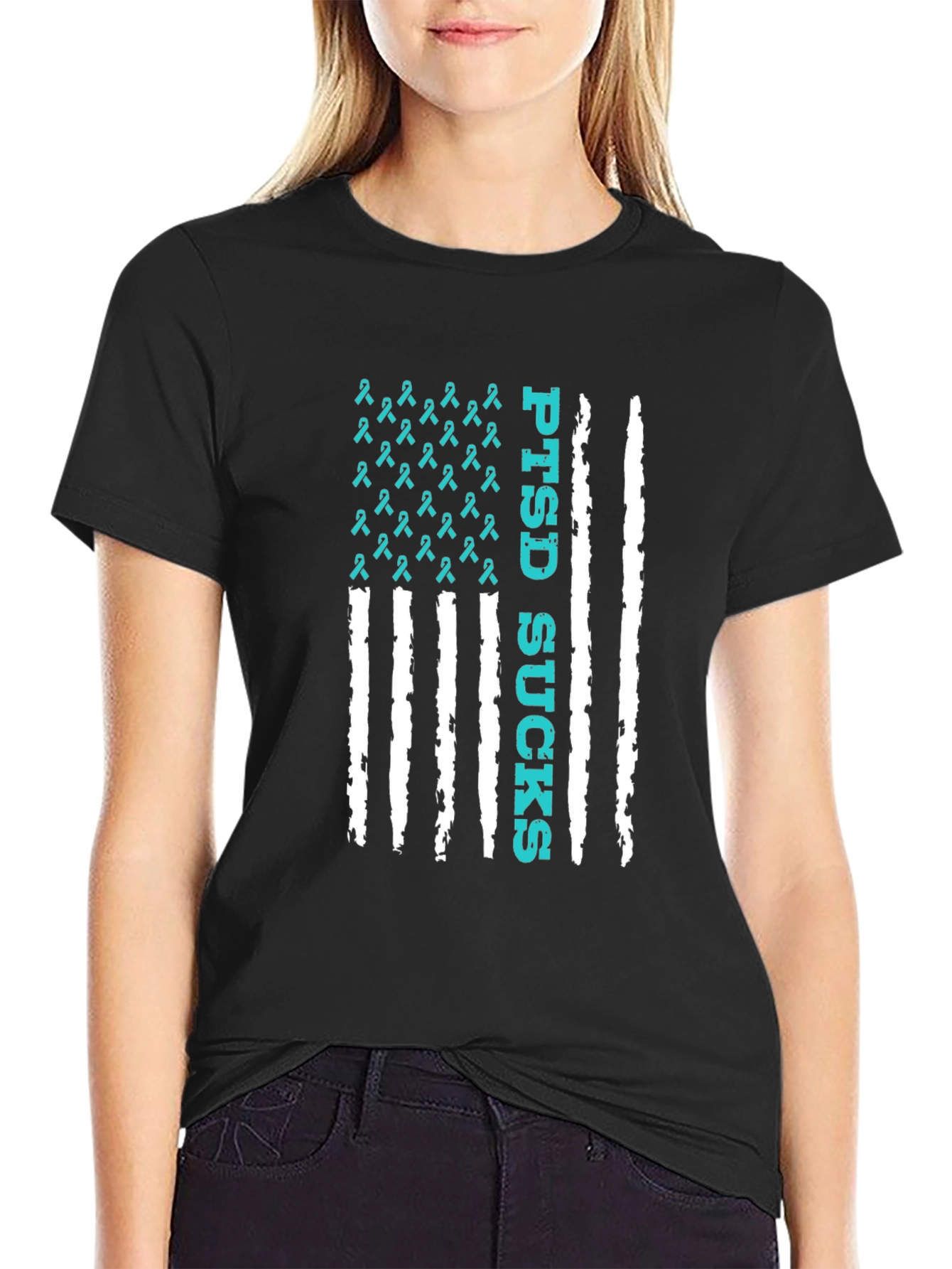PTSD Sucks American Flag T-Shirt