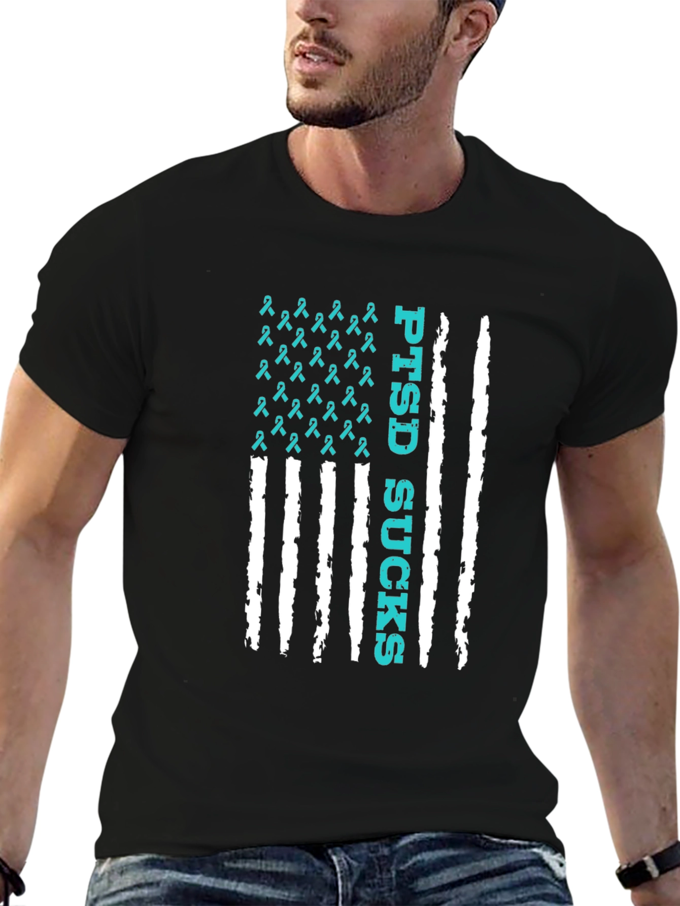 PTSD Sucks American Flag T-Shirt