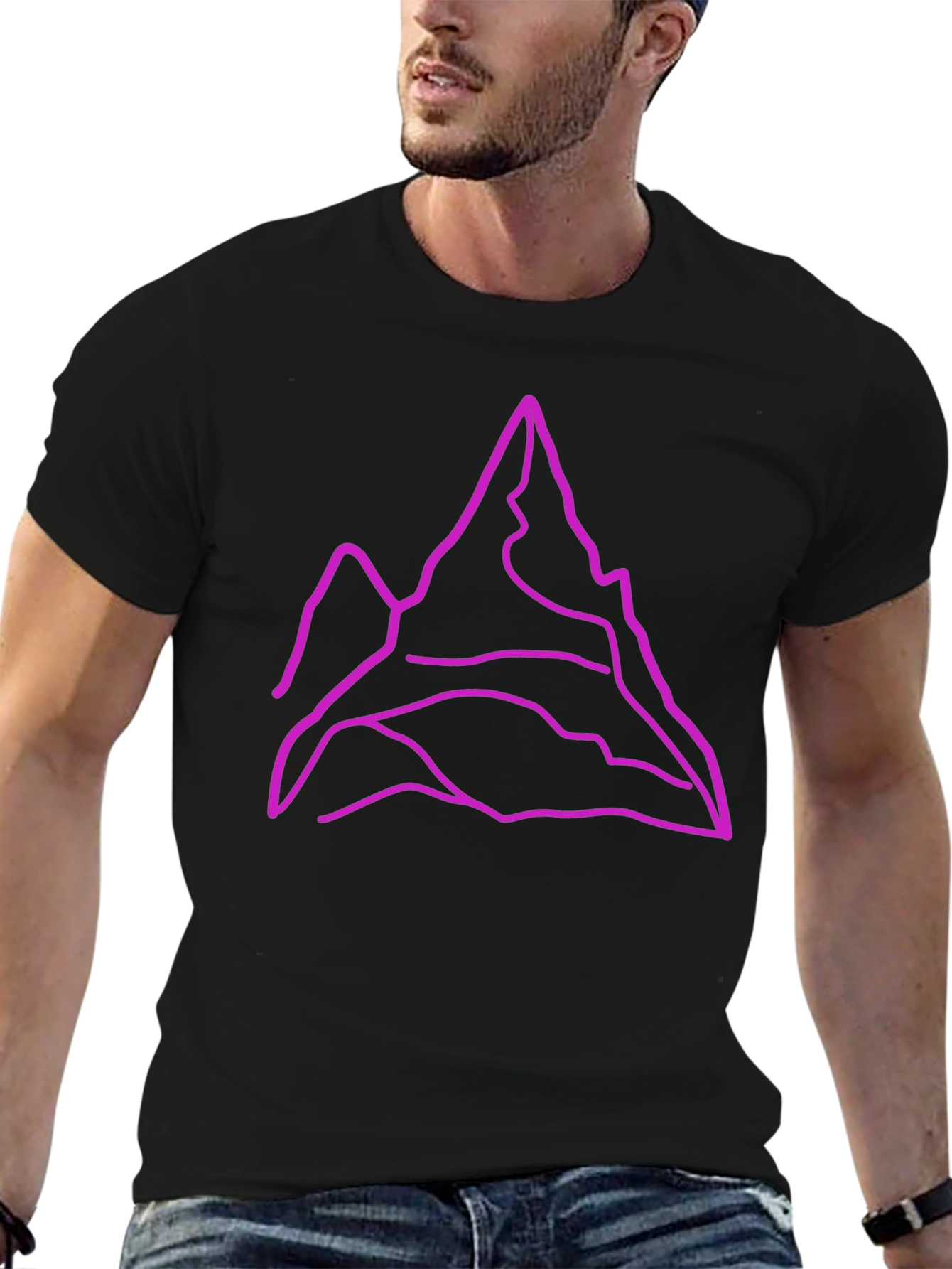Mountain Outline Graphic Tee - Black