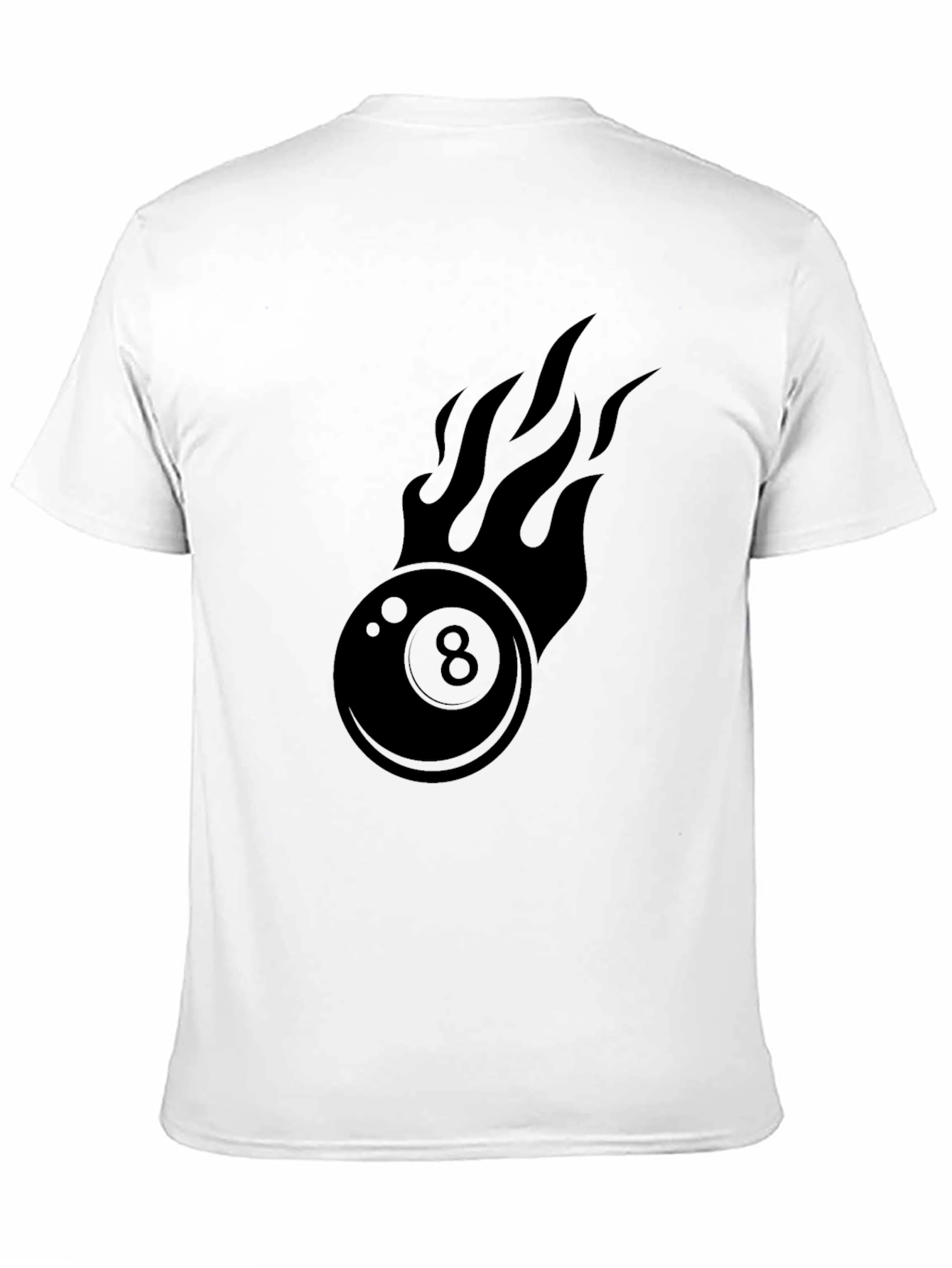 Flaming 8 Ball Black Graphic T-Shirt