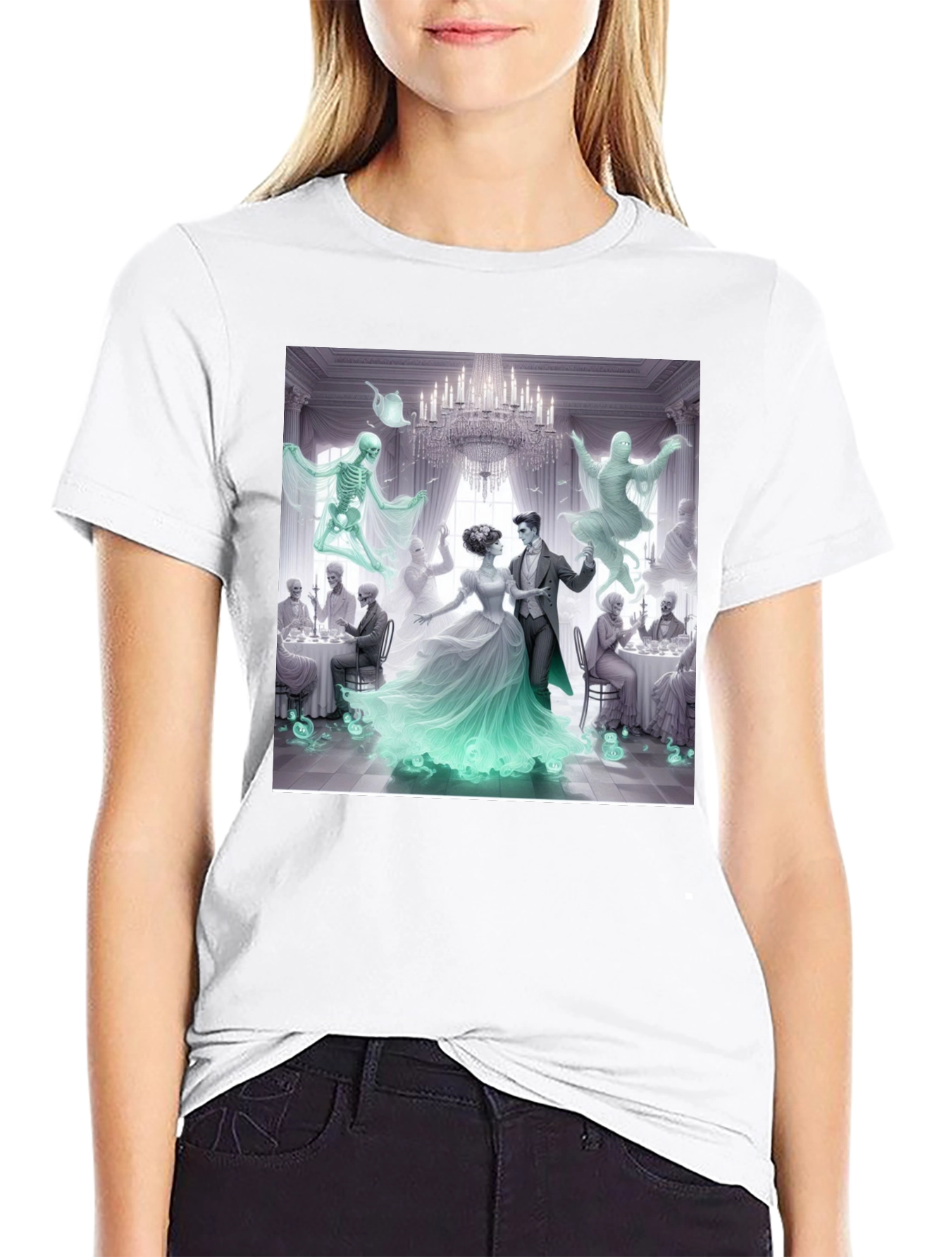 Ghostly Ballroom T-Shirt - Spooky Wedding Design