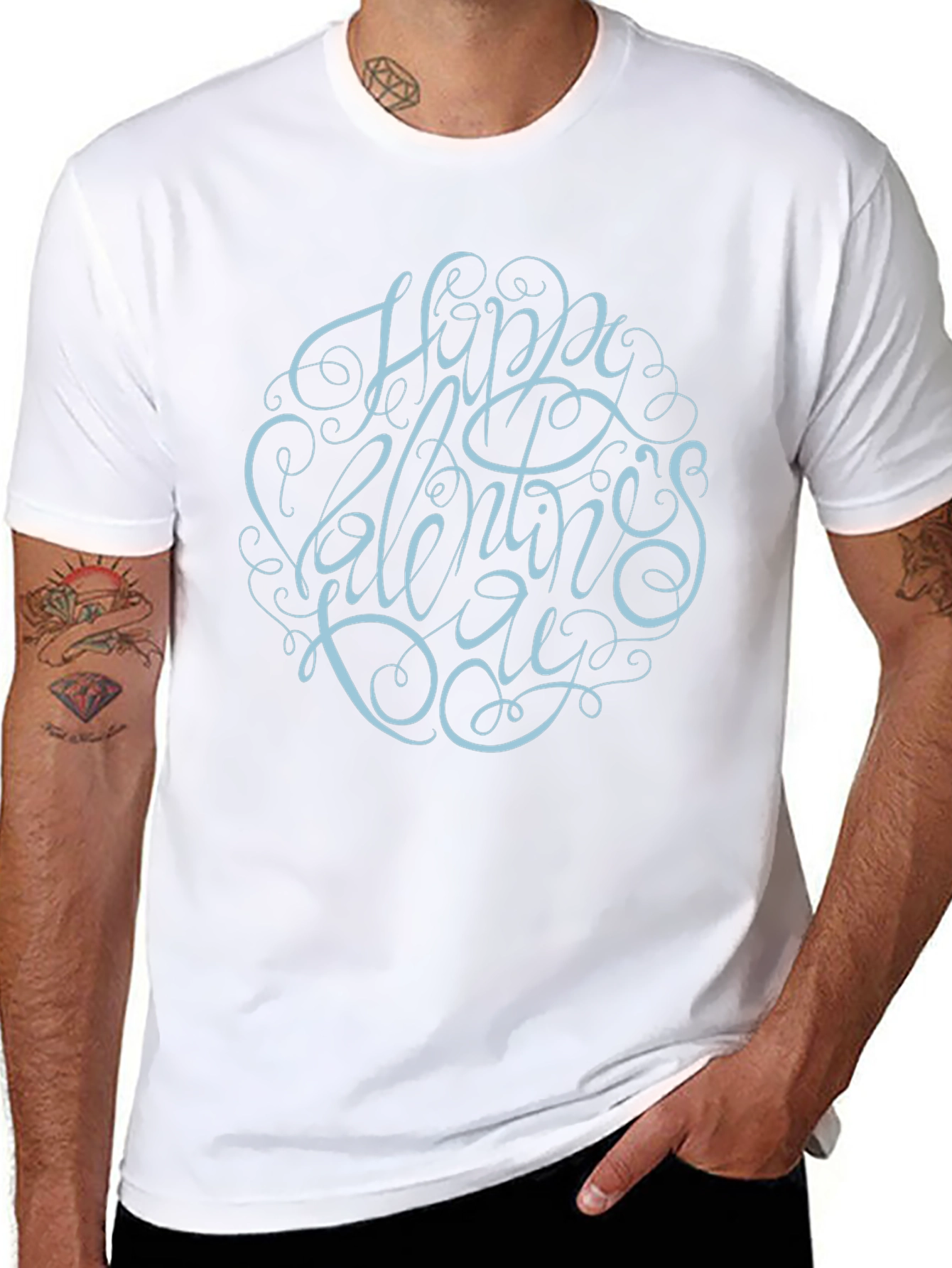 Happy Valentines Day Graphic Black Tee
