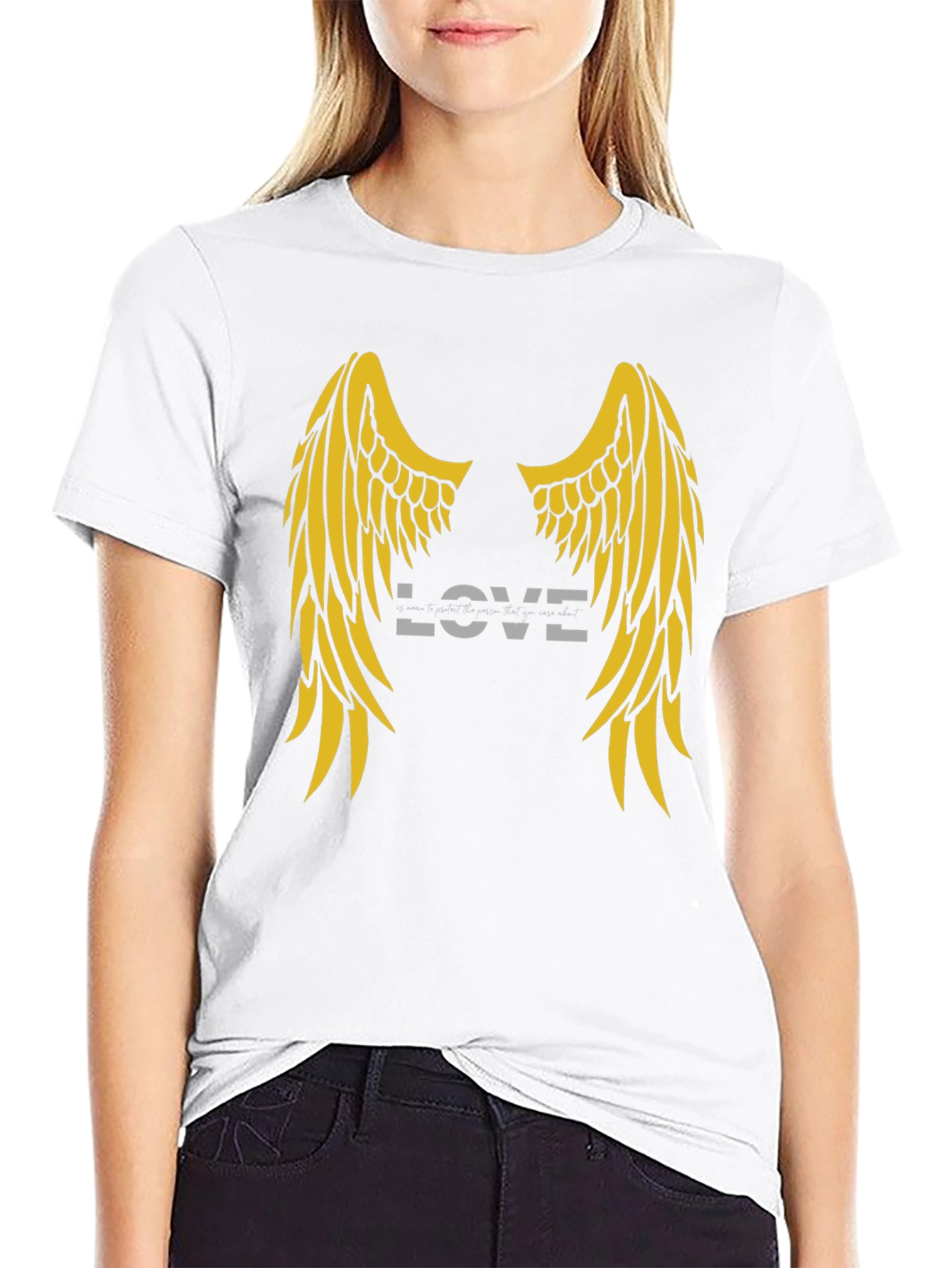 Love Wings Graphic Tee - Soft Black Cotton T-Shirt