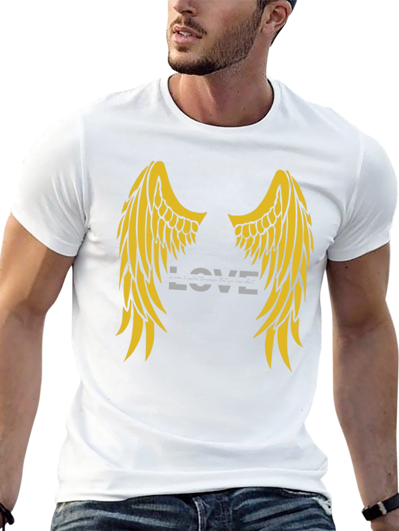 Love Wings Graphic Tee - Soft Black Cotton T-Shirt