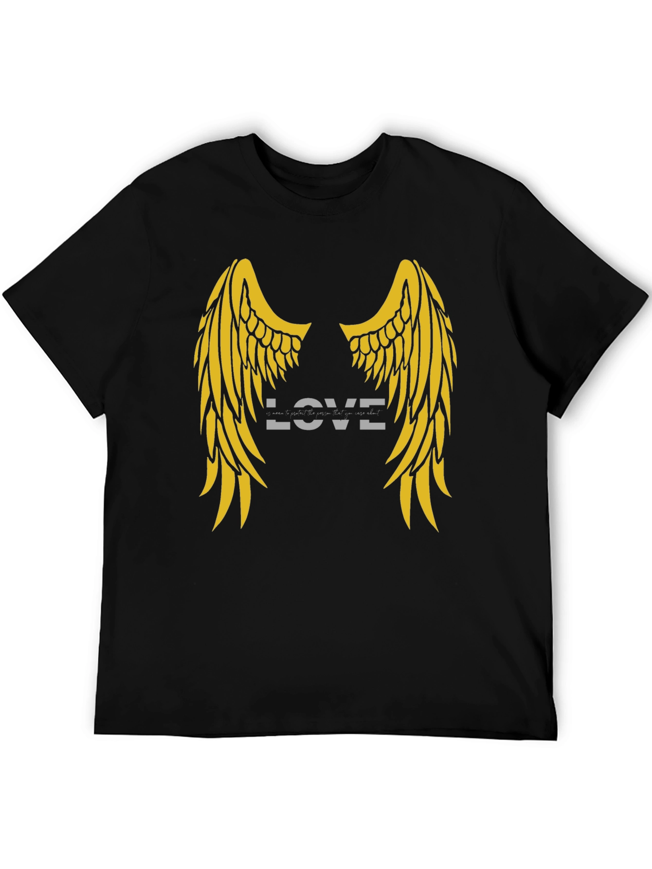 Love Wings Graphic Tee - Soft Black Cotton T-Shirt