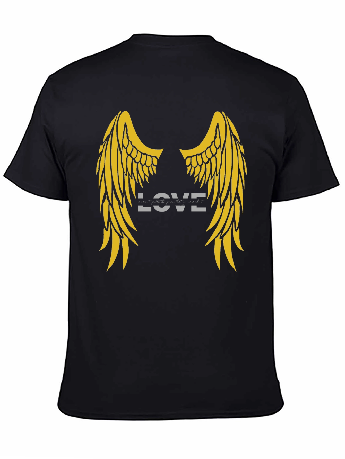 Love Wings Graphic Tee - Soft Black Cotton T-Shirt
