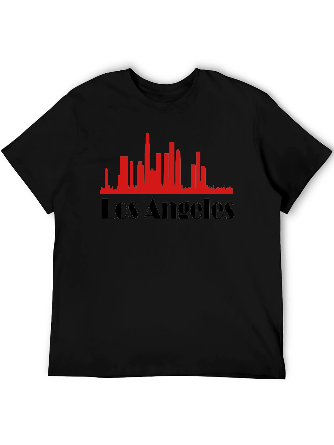Los Angeles Skyline Graphic Tee - Black Cotton Blend