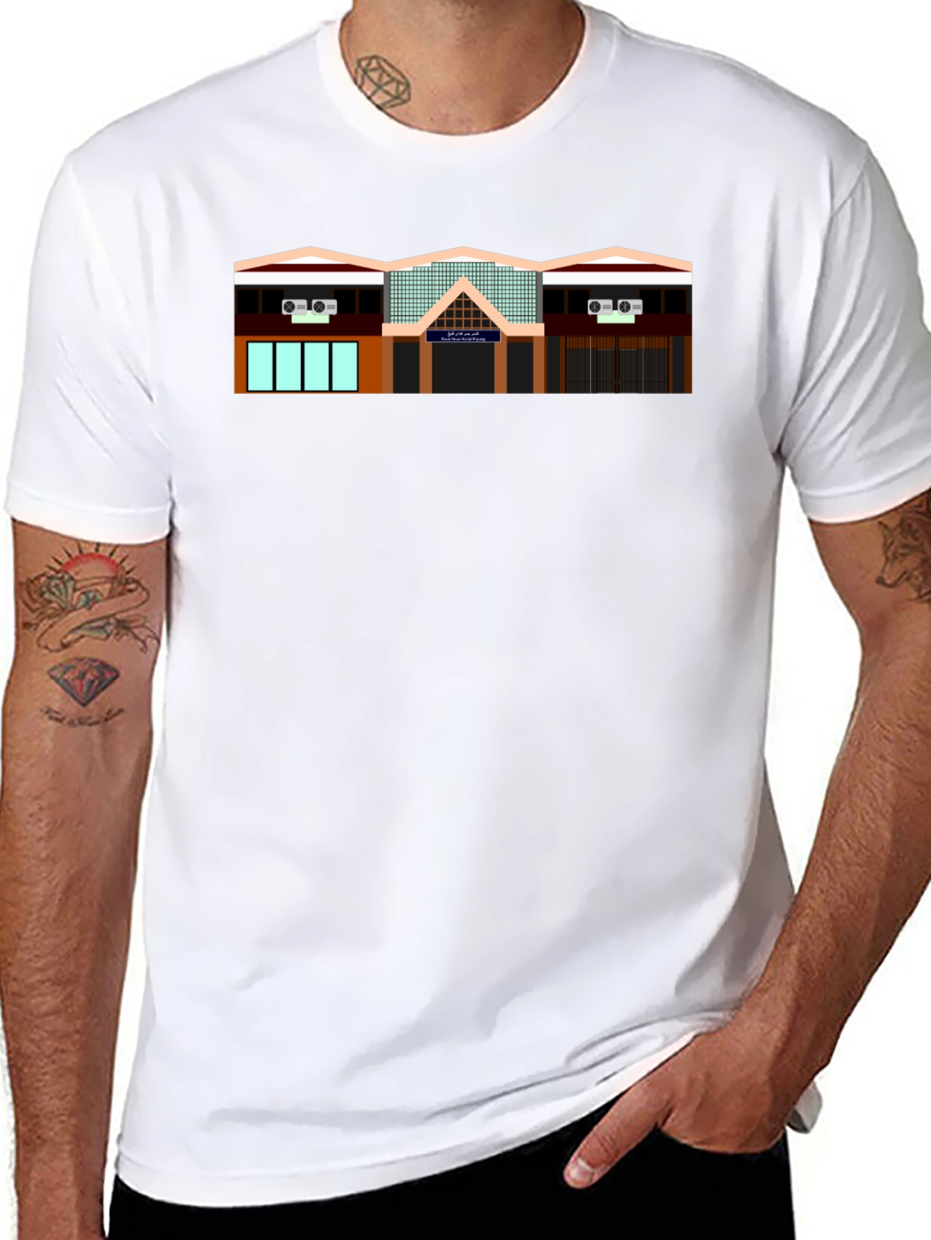 Building Print Black T-Shirt