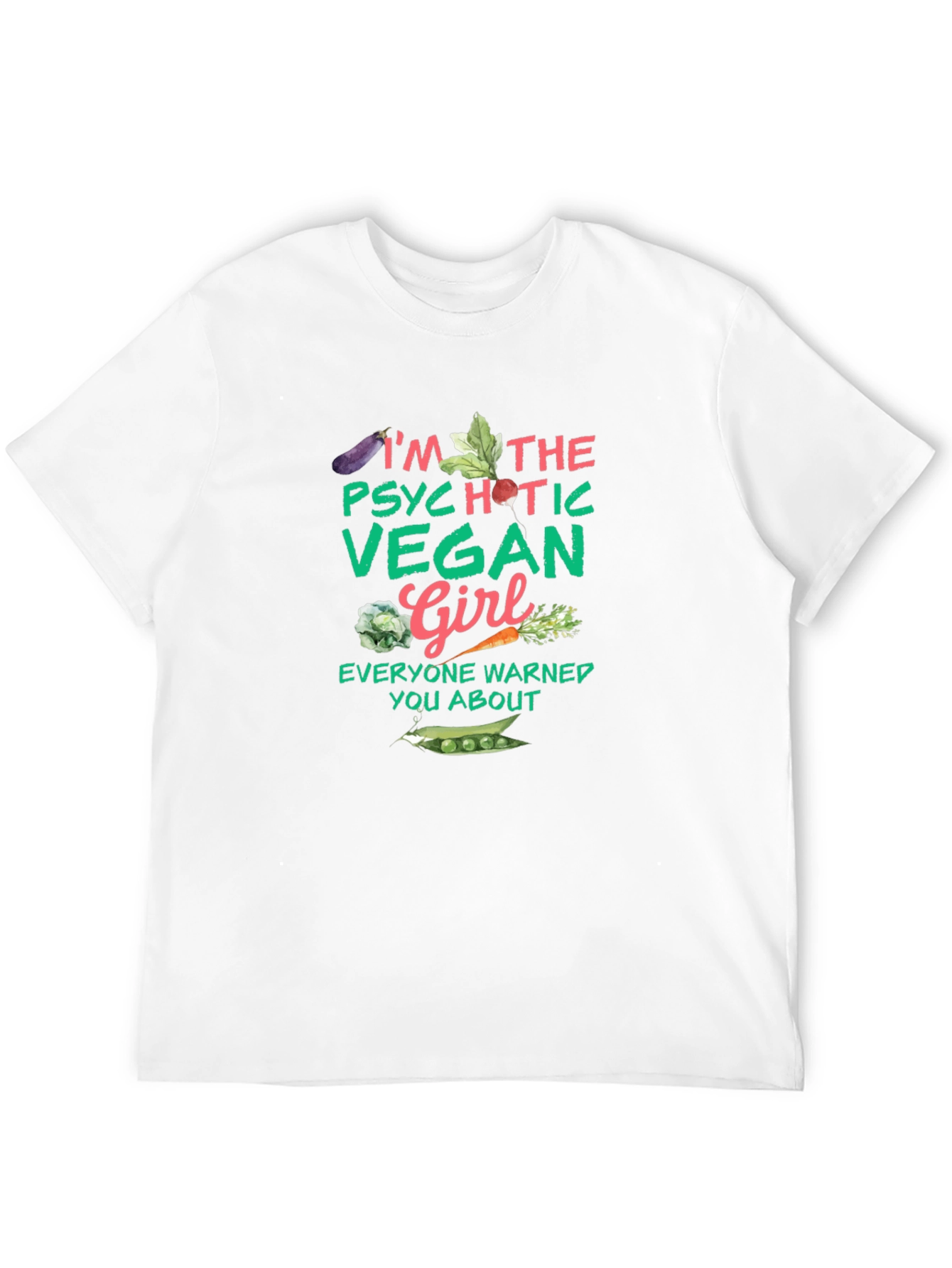 Psychotic Vegan Girl Graphic Tee - Unisex Black T-Shirt