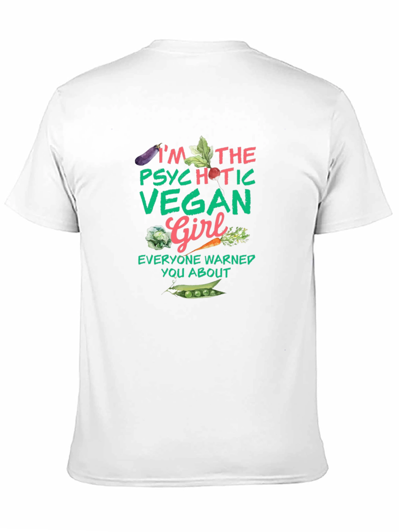 Psychotic Vegan Girl Graphic Tee - Unisex Black T-Shirt