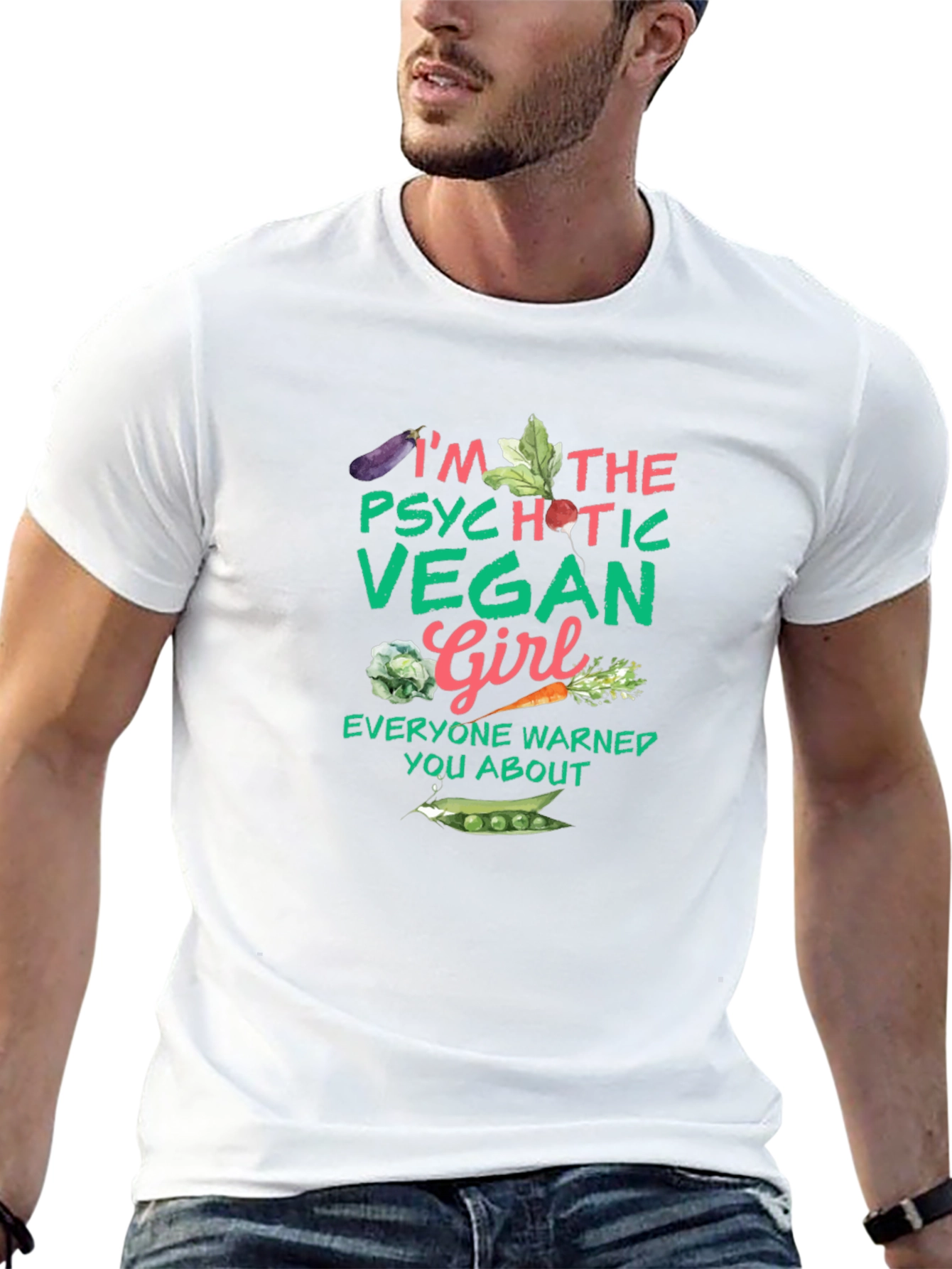 Psychotic Vegan Girl Graphic Tee - Unisex Black T-Shirt