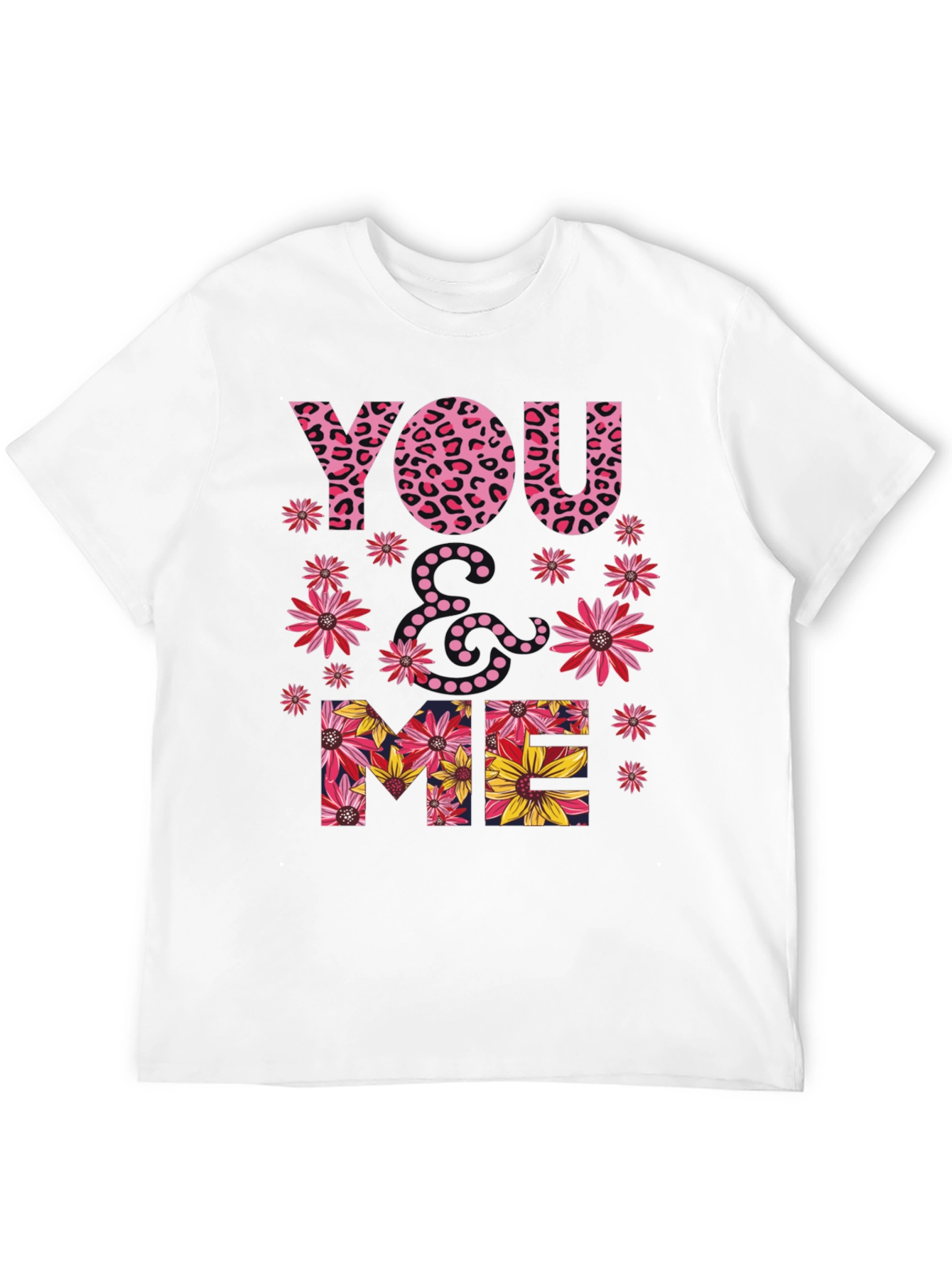 Floral You & Me Graphic Print Black T-Shirt