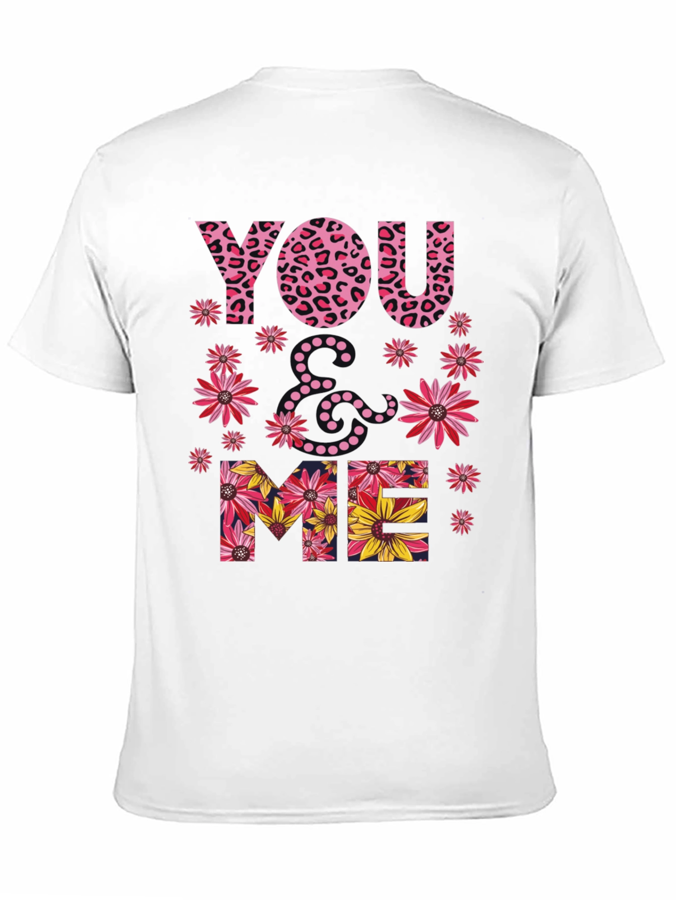Floral You & Me Graphic Print Black T-Shirt