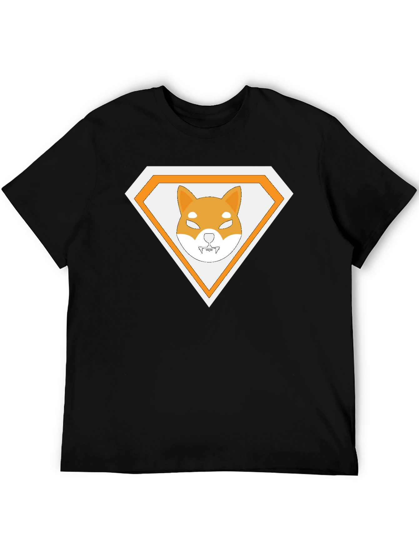 Shiba Inu Superhero Tee - Black Cotton Casual Shirt
