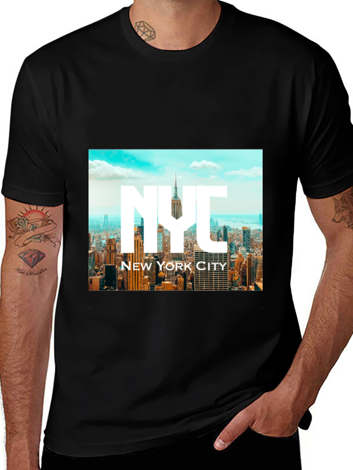NYC New York City Graphic Tee - Black