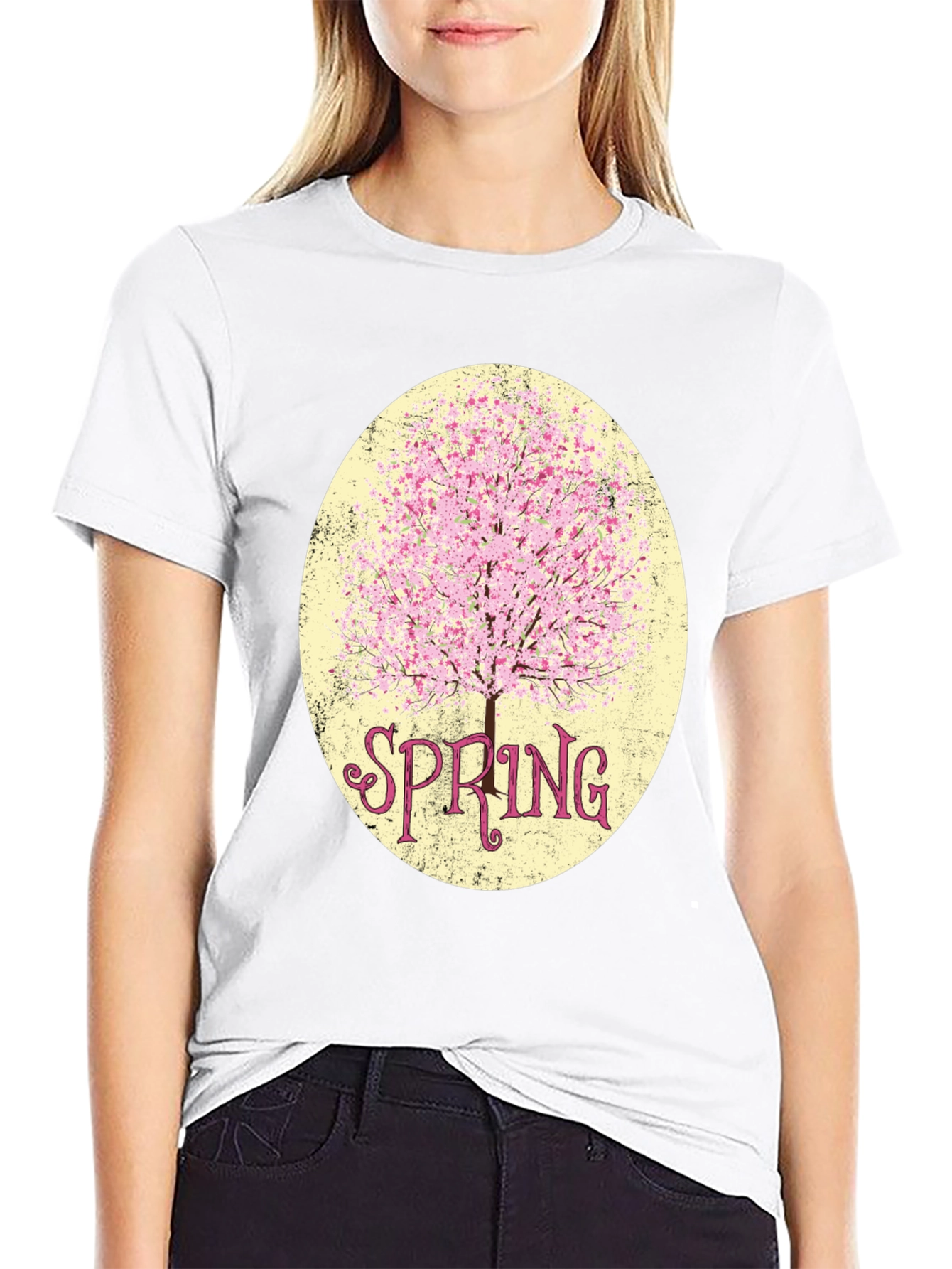 Spring Blossom Graphic Tee - Stylish Mens Black T-Shirt
