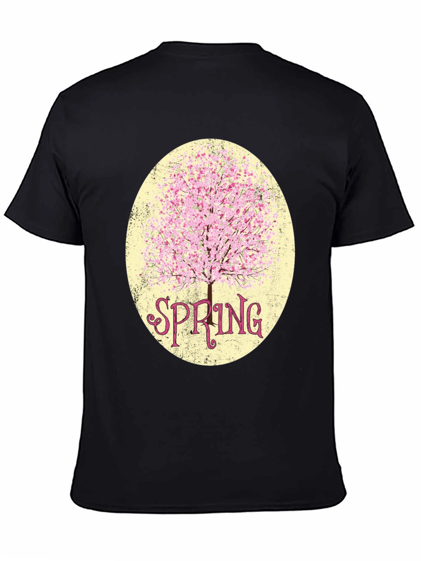 Spring Blossom Graphic Tee - Stylish Mens Black T-Shirt
