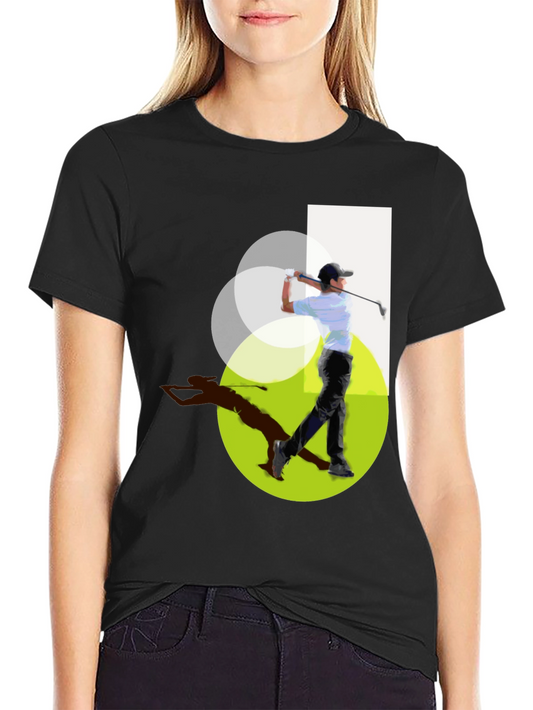 Golf Swing Graphic Tee - Modern Geometric Design