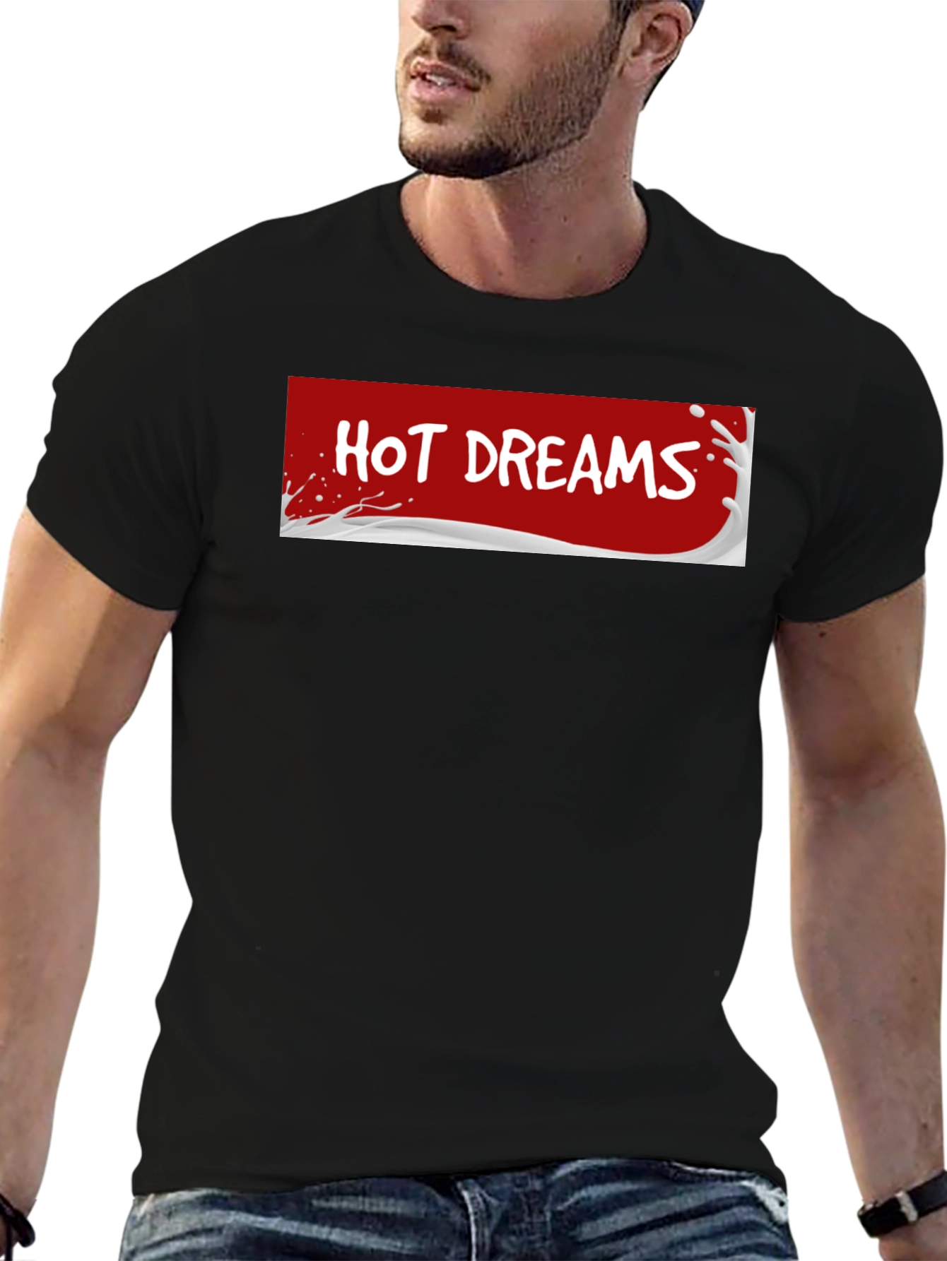 Hot Dreams T-Shirt - Black Crew Neck