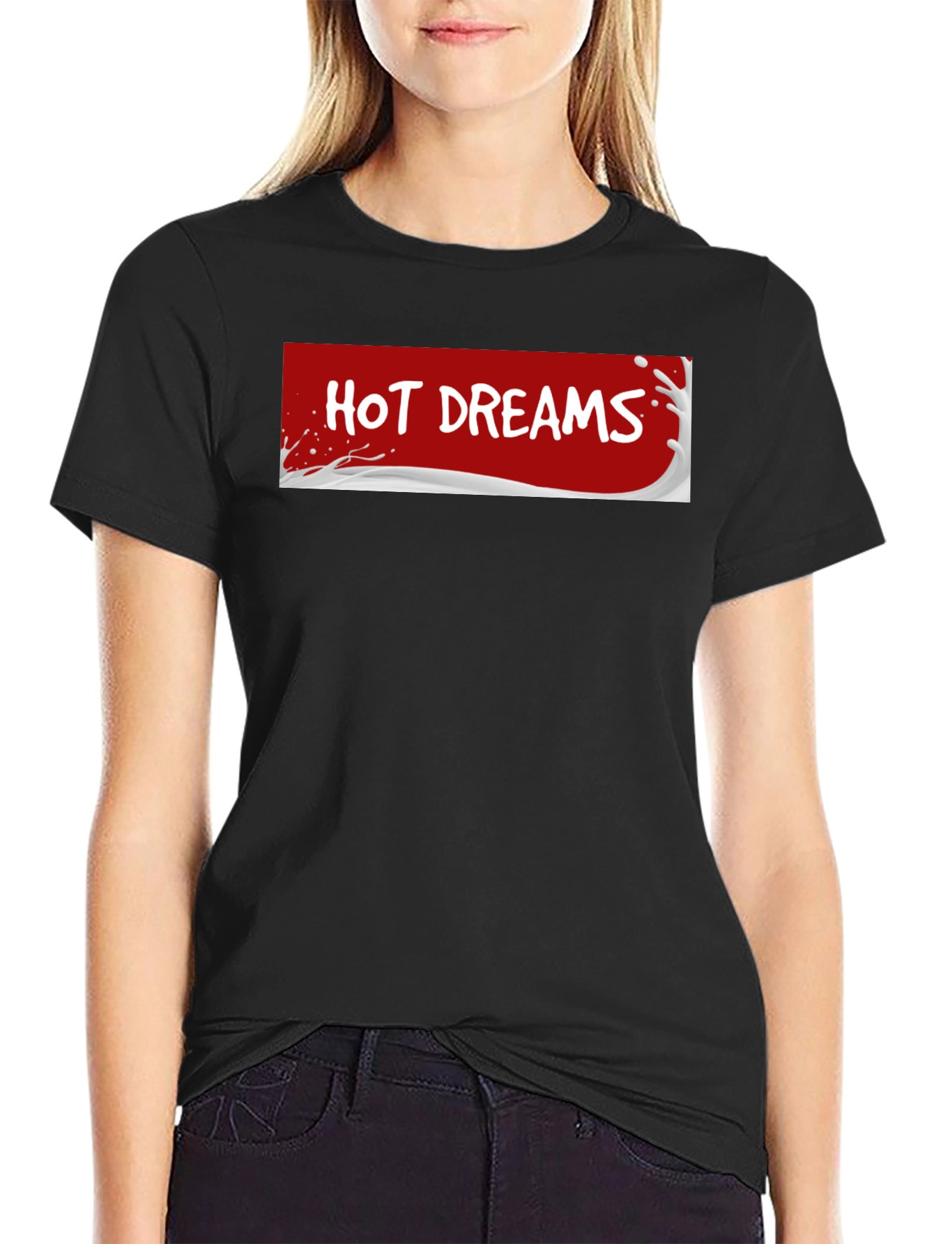 Hot Dreams T-Shirt - Black Crew Neck