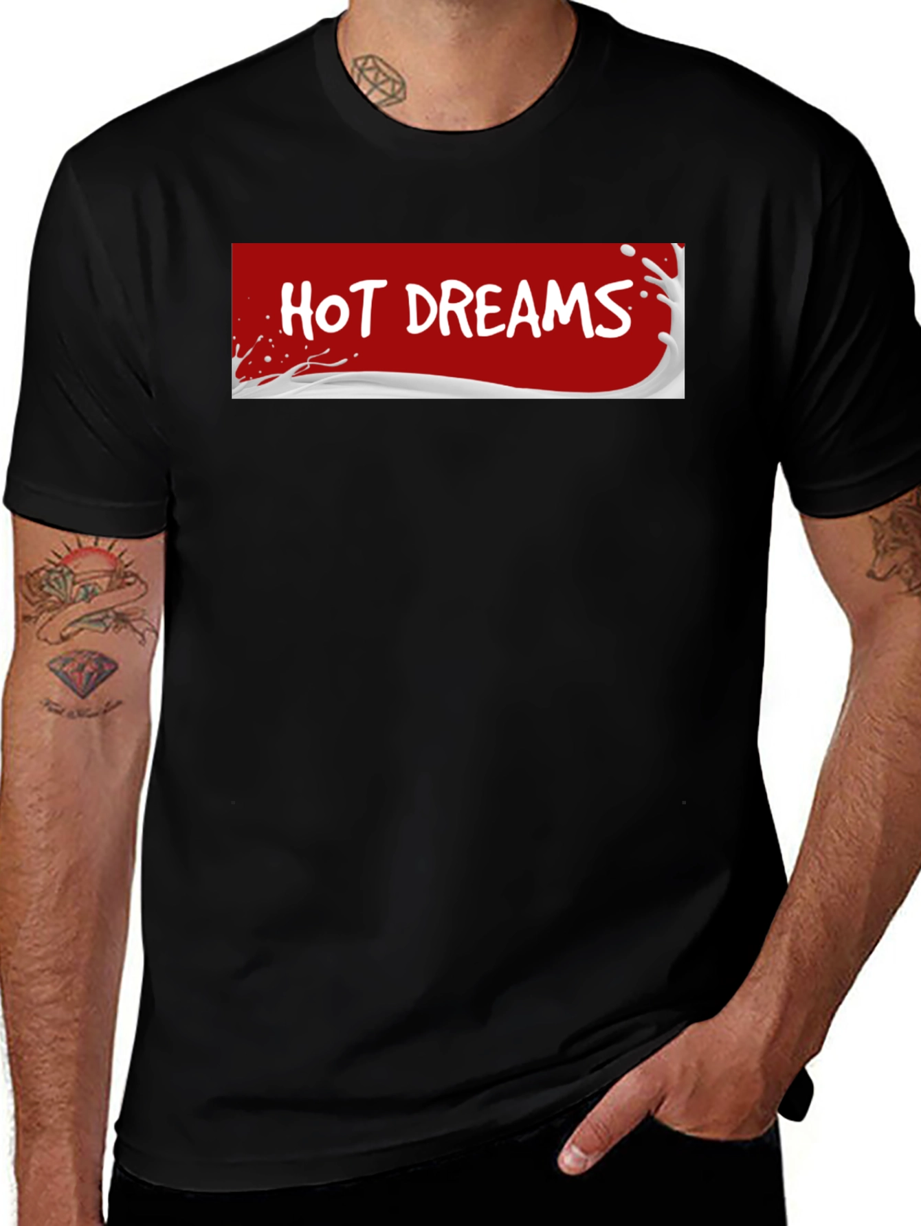 Hot Dreams T-Shirt - Black Crew Neck