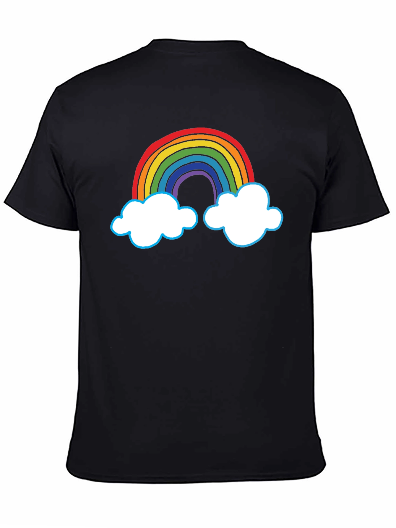 Rainbow Cloud Graphic Tee - Black Unisex T-Shirt
